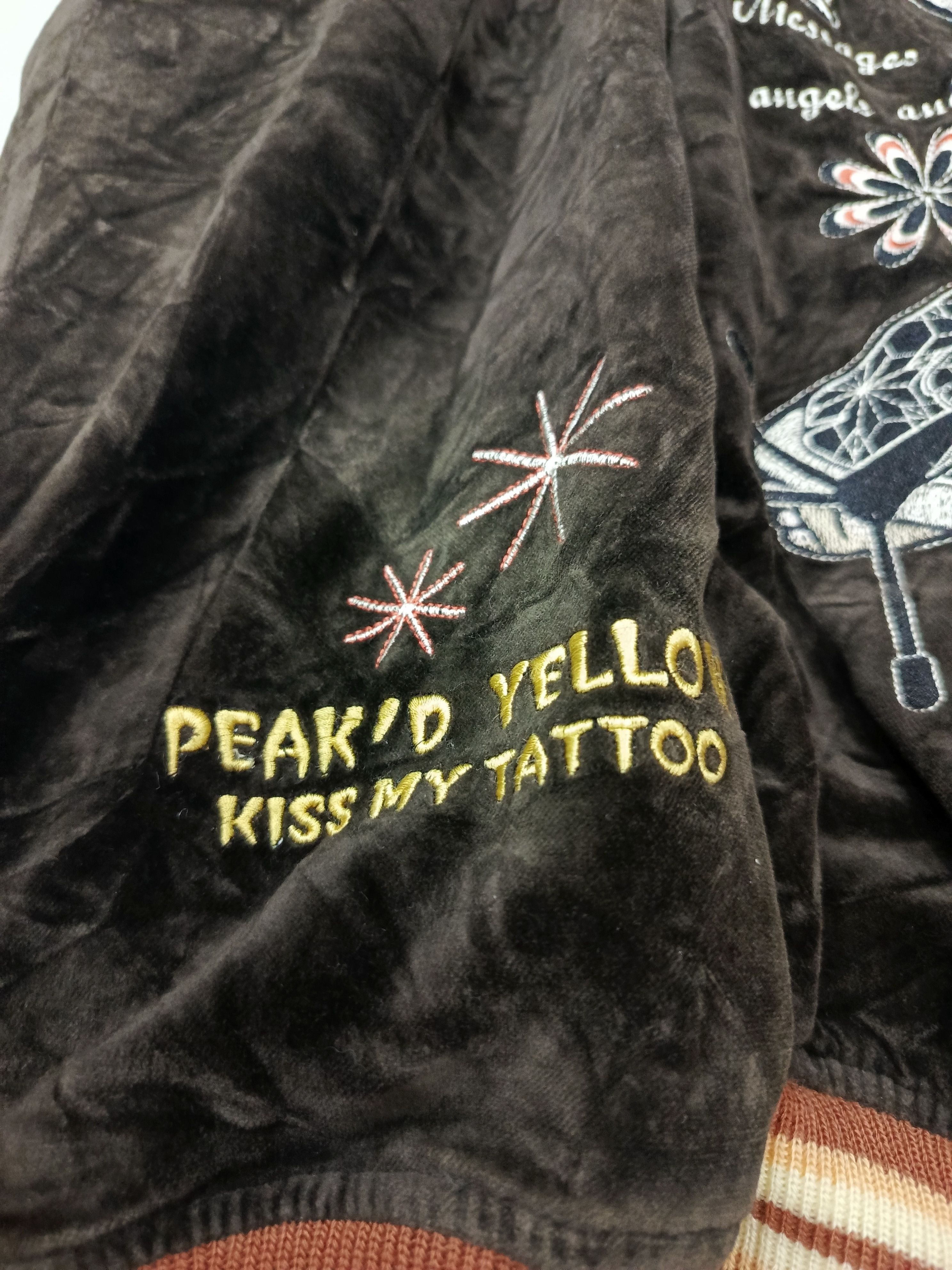 Vintage Peak'D Yellow Kiss My Tattoo Oiran Sukajan Yakuza Size US L / EU 52-54 / 3 - 5 Thumbnail