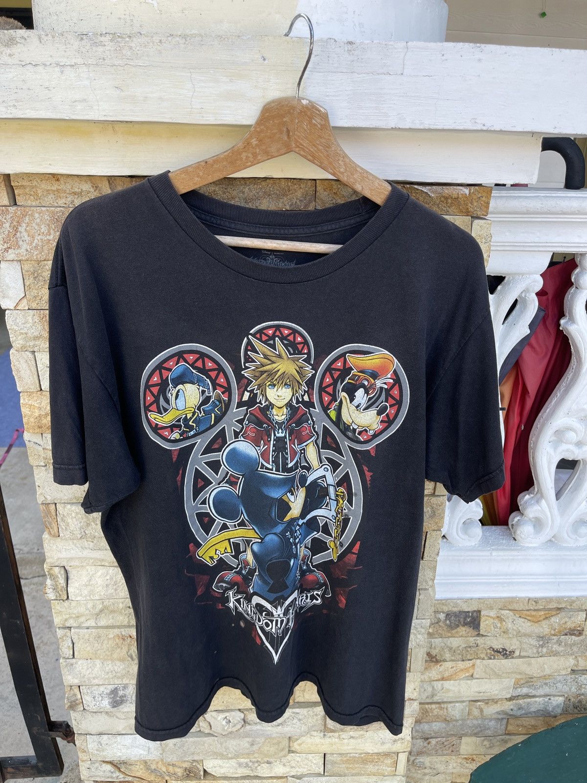 Beauty Beast Vintage y2k Disney🔥KINGDOM HEARTS🔥Full PRINT Faded Tee Size US L / EU 52-54 / 3 - 2 Thumbnail