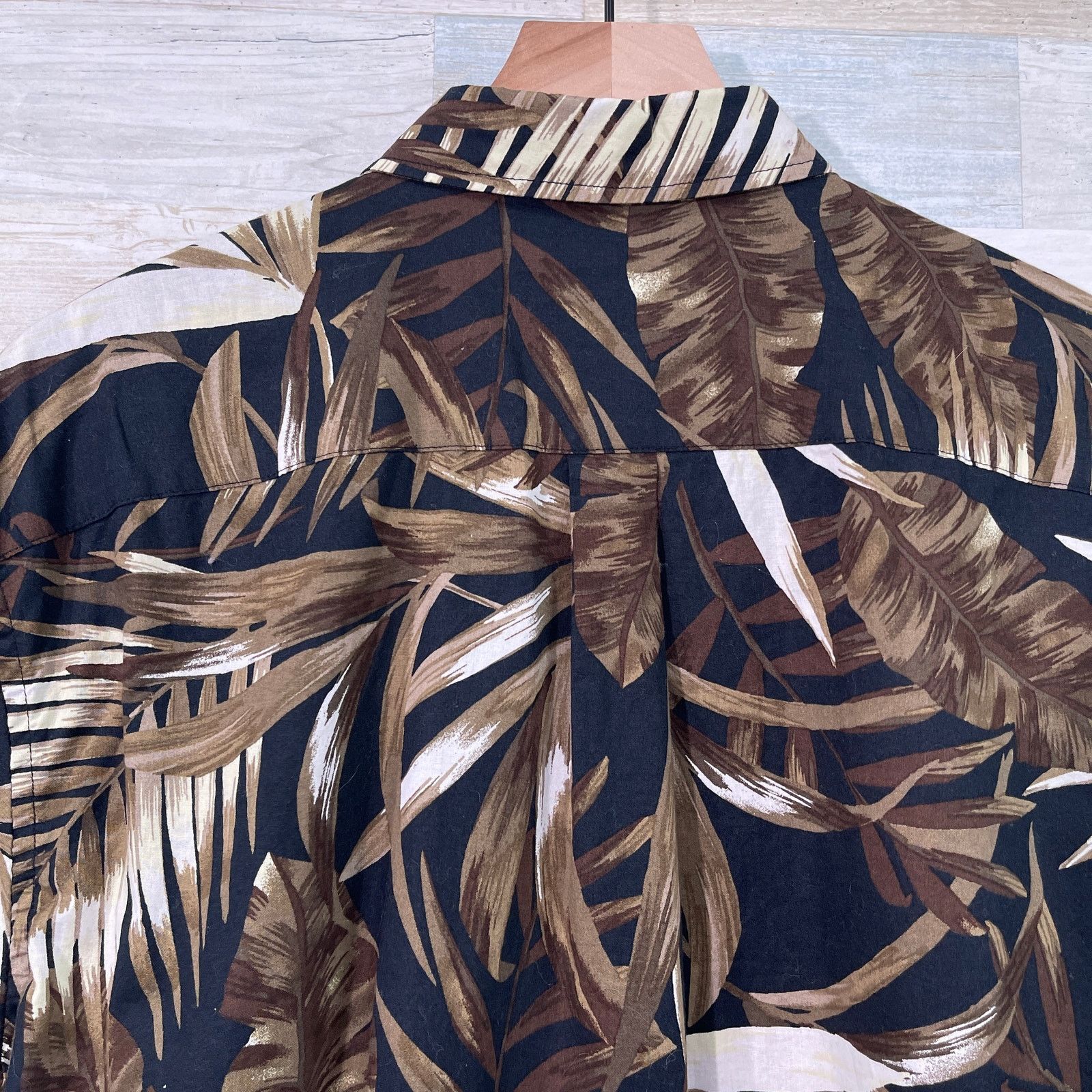 Old Navy OLD NAVY Tropical Palm Slim Fit Shirt Brown Mens XL Size US XL / EU 56 / 4 - 4 Thumbnail