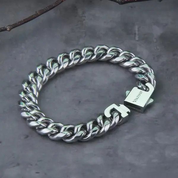 Other 21 Cm Punk Curb Cuban Link Chain Bracelets Size ONE SIZE - 2 Thumbnail