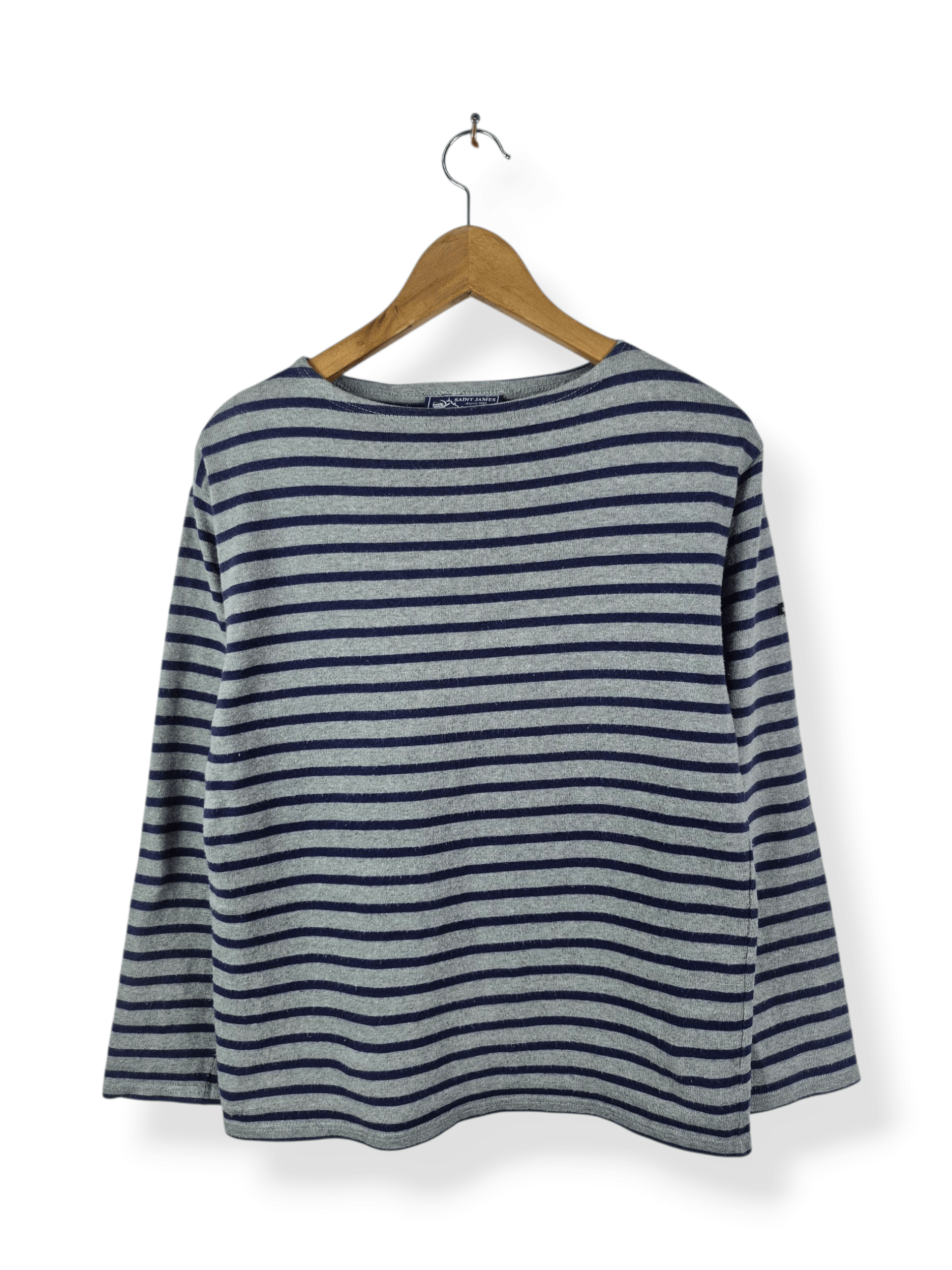 Saint James 🔥 Saint James Grey Stripes Sailor Longsleeves Tee Size US S / EU 44-46 / 1 - 1 Thumbnail
