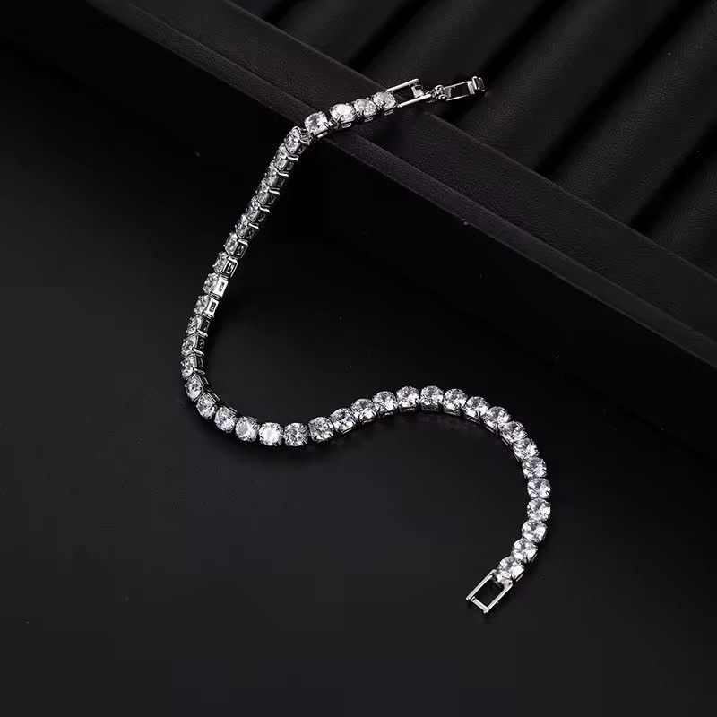 Jewelry Cubic Zirconia Crystal Tennis Bracelet Rhinestone Chain Size ONE SIZE - 4 Thumbnail