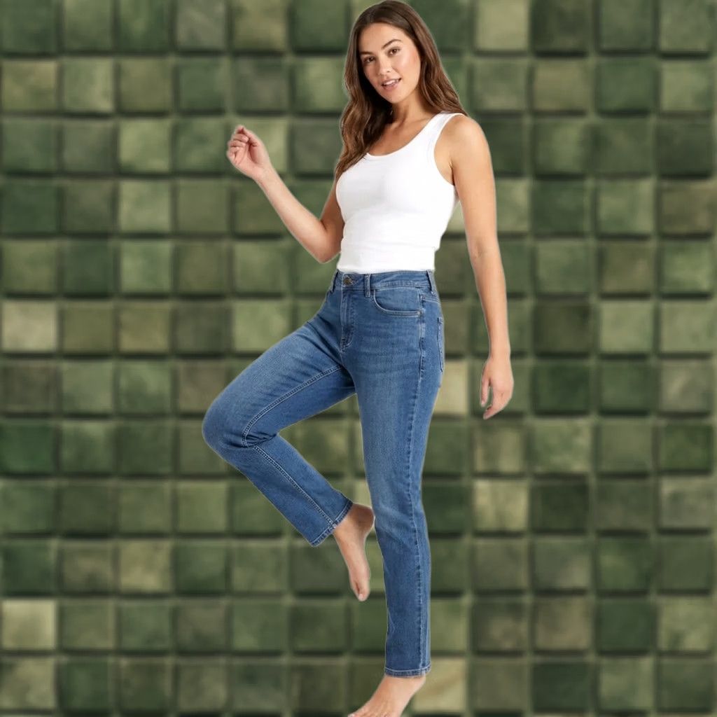 CO Duluth Daily Denim Jeans Womens 10x31 Blue Stretch Straight Leg 5-Pocket Regular Denim Work "Classic" Trouser Fit Size 32" / US 10 / IT 46 - 1 Thumbnail