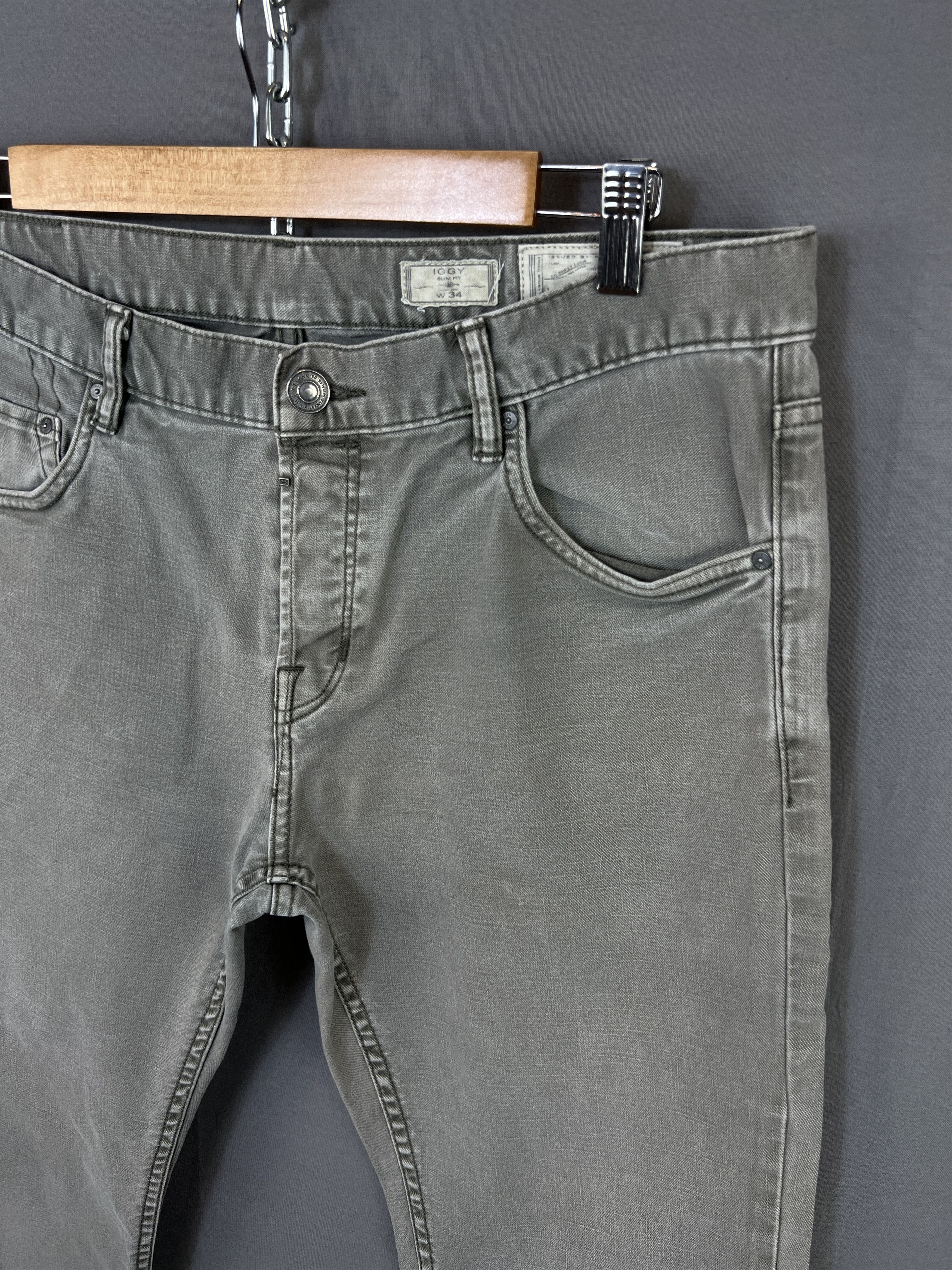Allsaints Allsaints Sodium Iggy Washed Gray Denim Pants Size US 34 / EU 50 - 4 Thumbnail