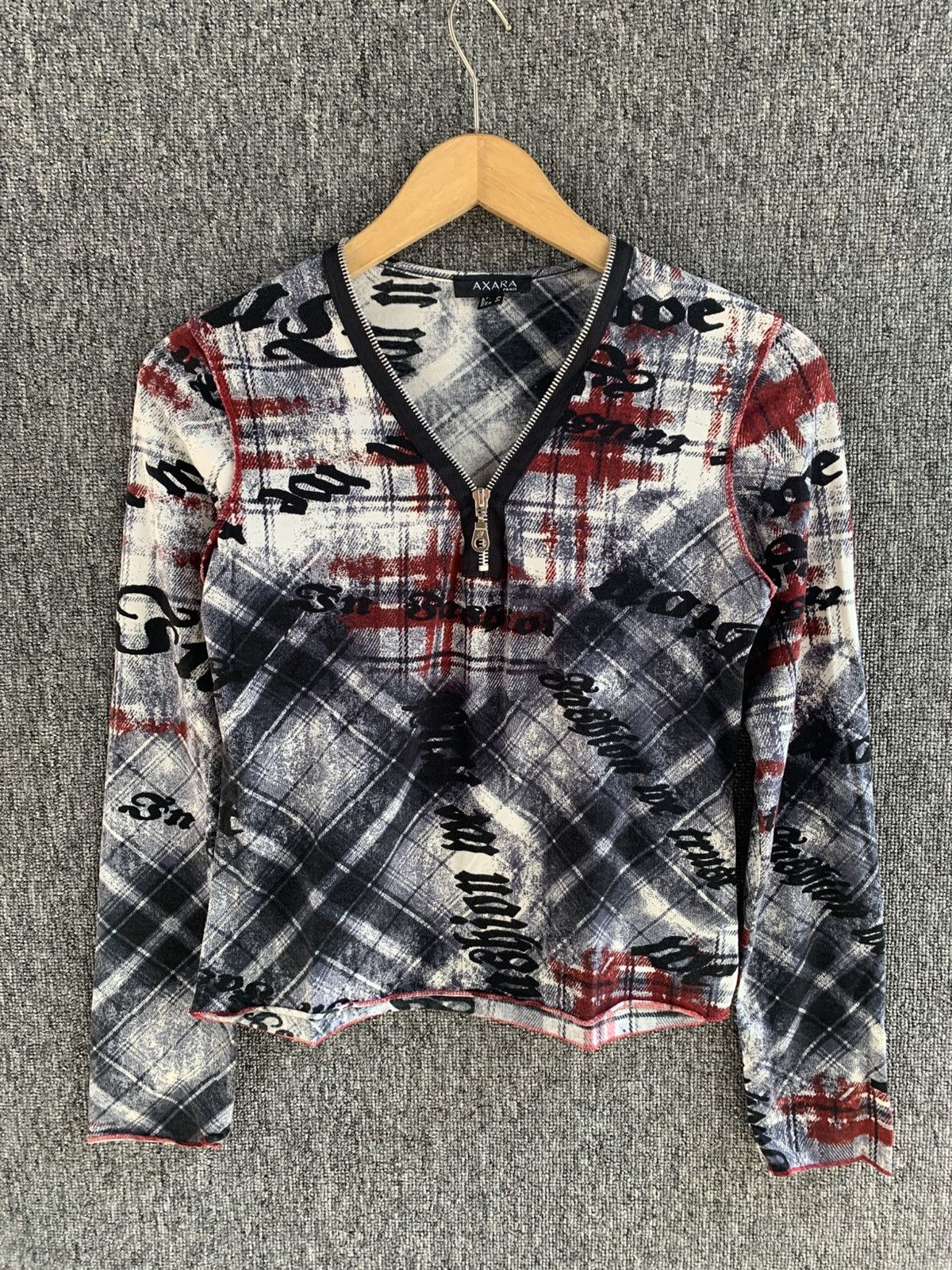 Axara Paris Zip Colar Gaultier Style Cropped Long Sleeve