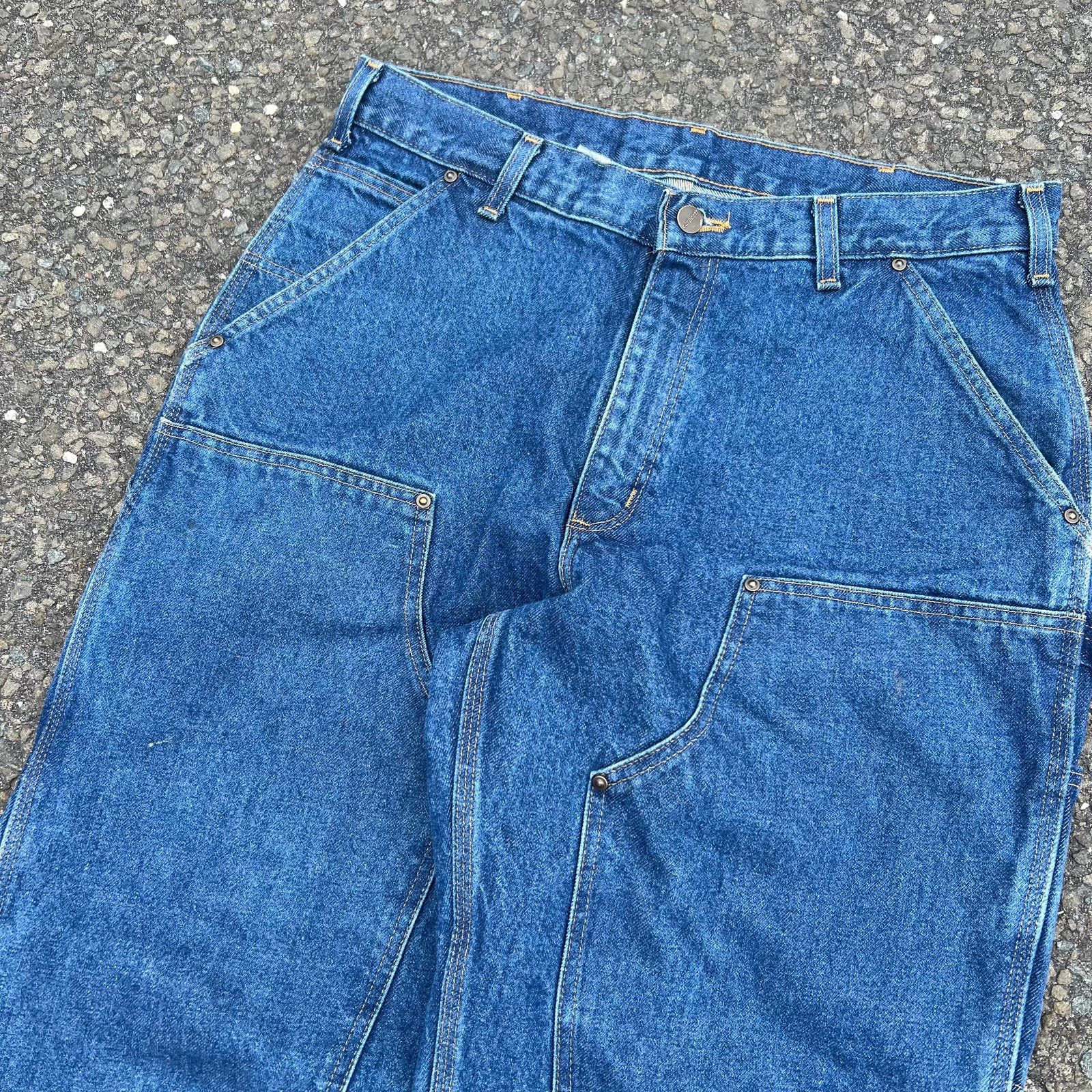 Carhartt × Vintage Vintage carhartt denim jeans blue double knee work wear pant Size US 34 / EU 50 - 2 Thumbnail