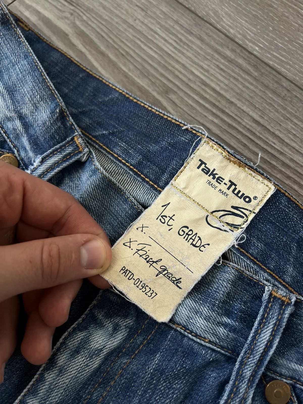 Designer ‼️Take Two 1st Grade HandMade Crafted Print Flared Jeans‼️ Size US 33 - 9 Thumbnail