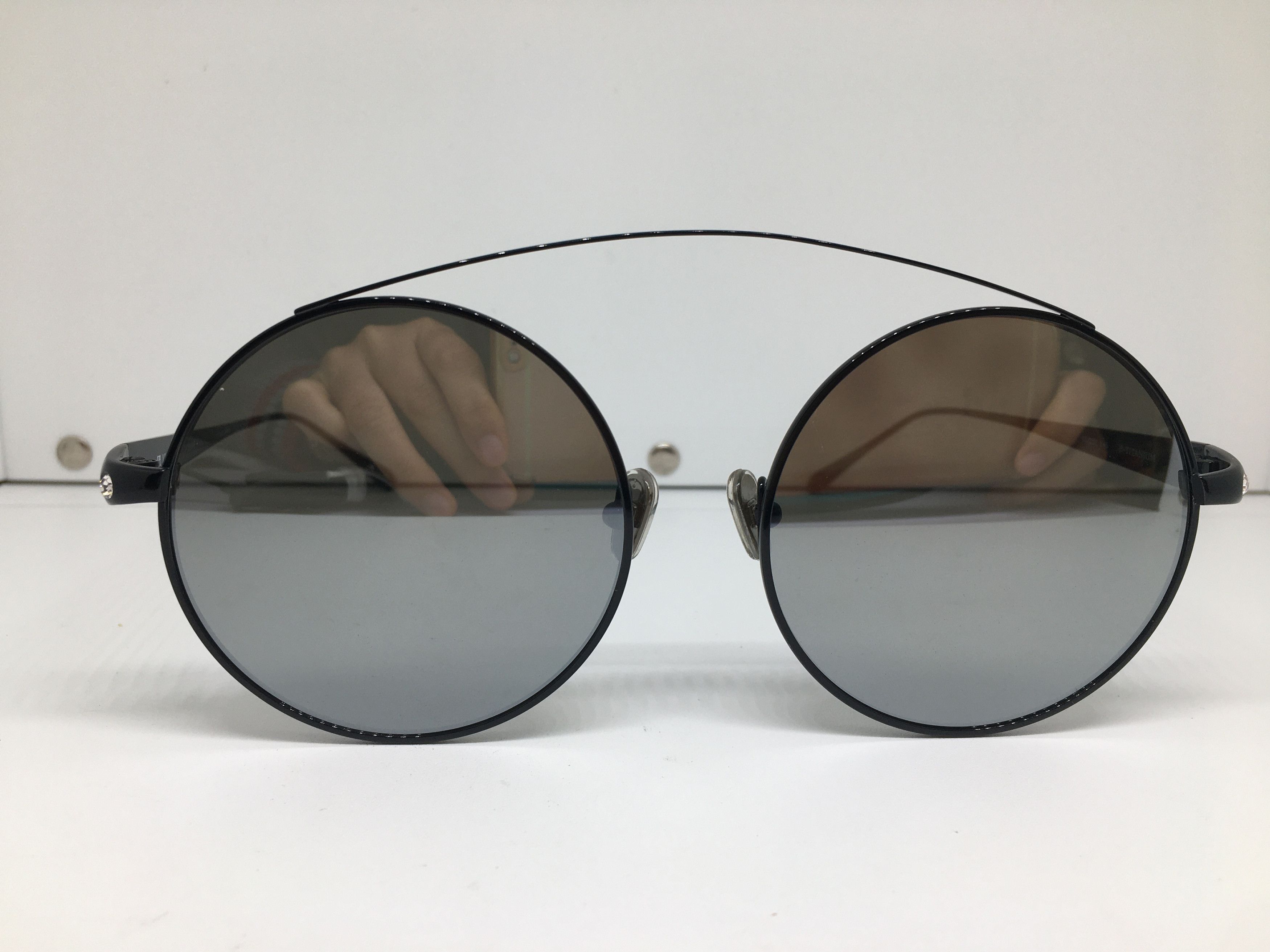 Linda Farrow Black Titanium Round Sunglasses Frame
