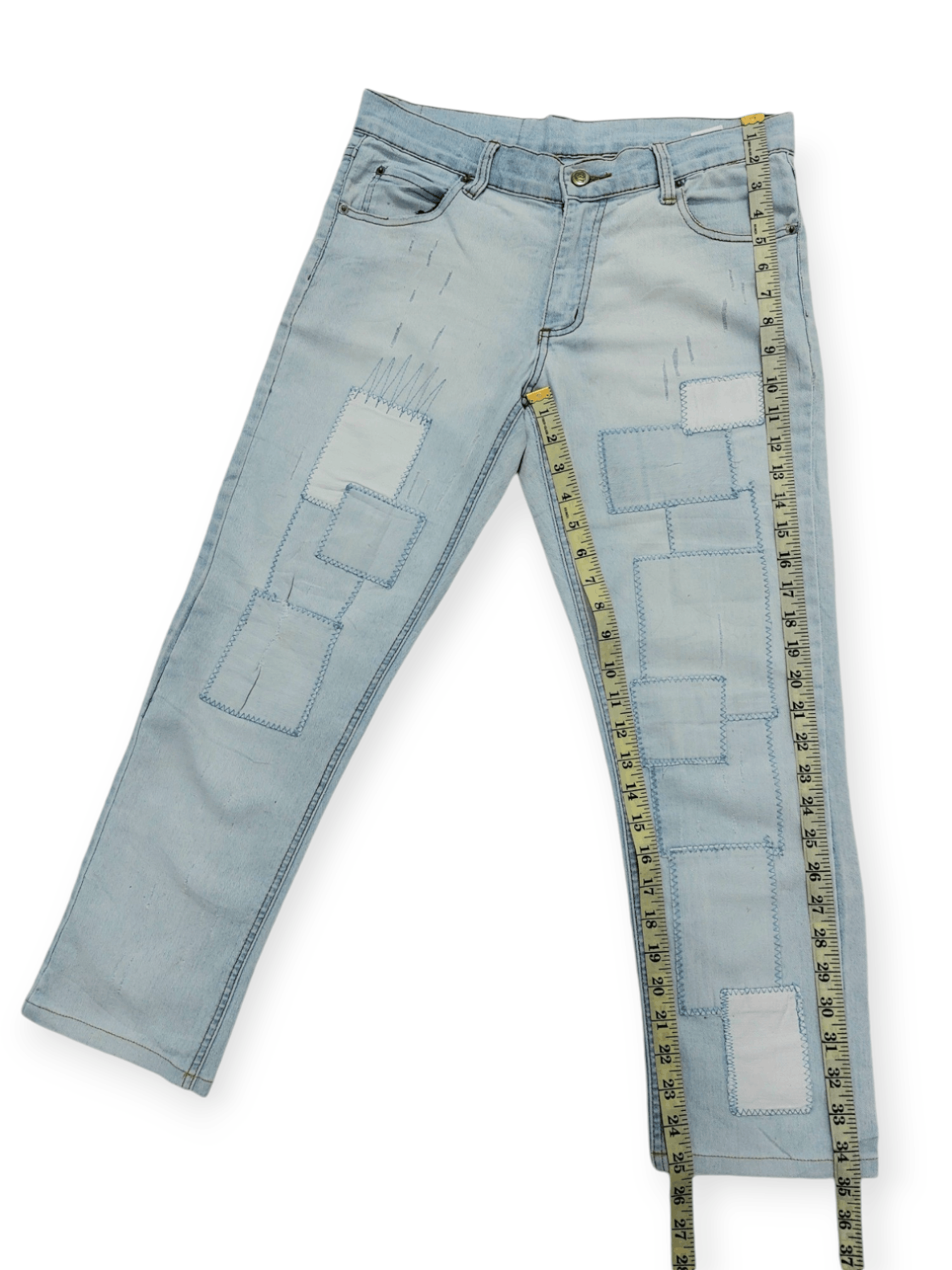 Cheap Monday Tartan Stitch Patchwork Thin Jeans