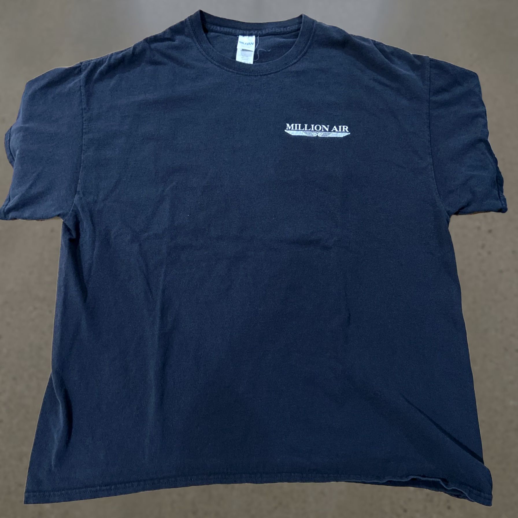 Gildan Mens XL Gildan T-Shirt Double-Sided Military Fighter Jet Crew Neck Short Sleeve Black Cotton Army Theme Shirts Size US XL / EU 56 / 4 - 1 Thumbnail