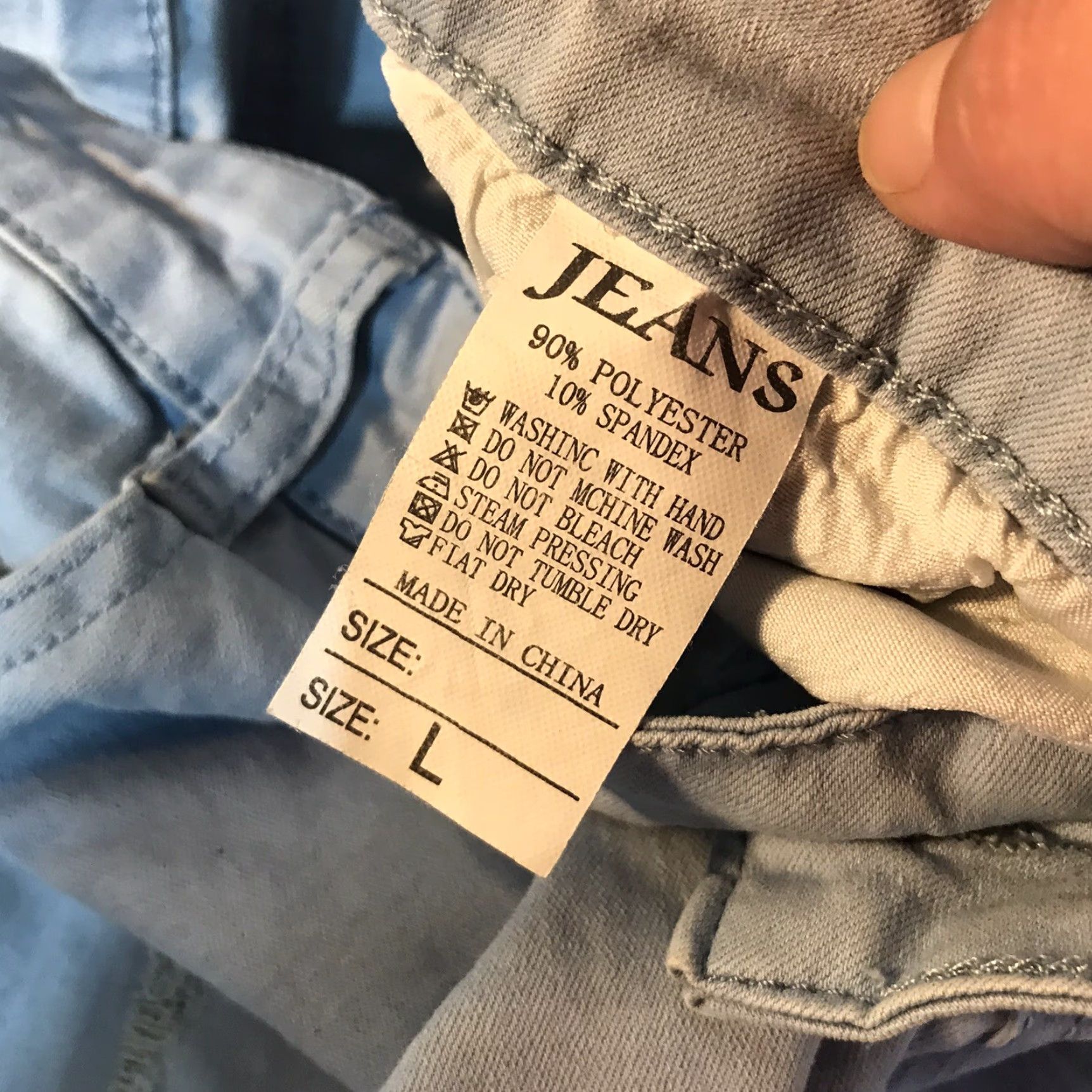 Vintage Unbranded Light Wash Distressed Skinny Jeans Women Size L Blue Denim 5-Pocket Size 36" / US 14 / IT 50 - 4 Thumbnail