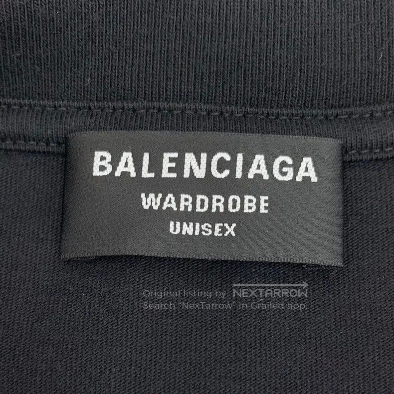Balenciaga Balenciaga Black Logo Print Cotton T. Size US XS / EU 42 / 0 - 5 Thumbnail