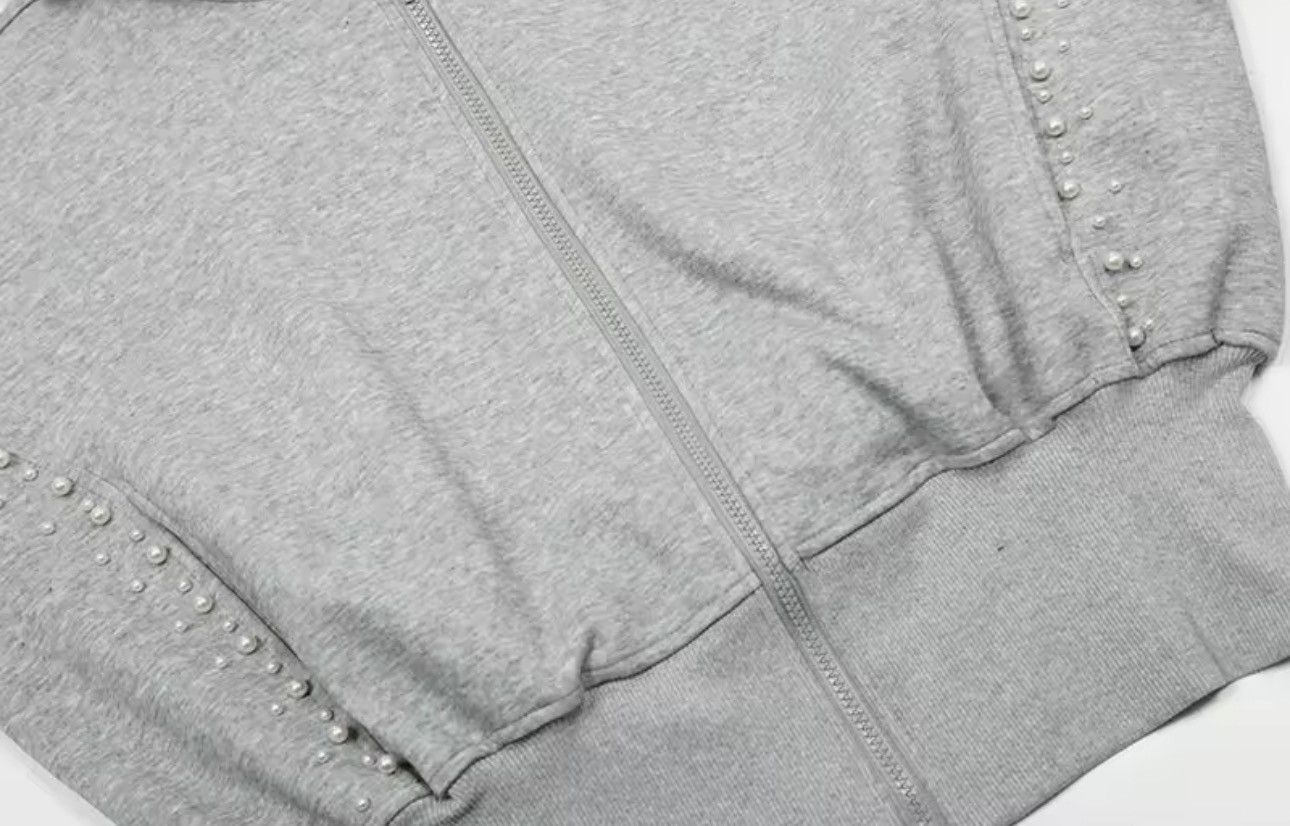 Other Designer Elastic Waist Streetwear Pearl Gray Hoodie Size US L / EU 52-54 / 3 - 3 Thumbnail