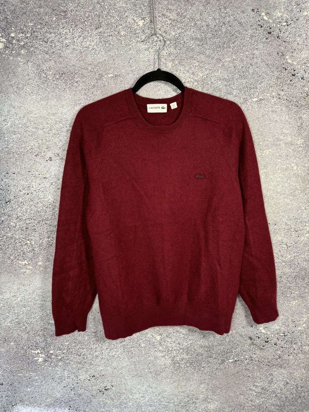 Lacoste × Vintage Lacoste Sweater Mens Red Size S(6) 100% Cashmere Knit Crew N Size US S / EU 44-46 / 1 - 1 Thumbnail