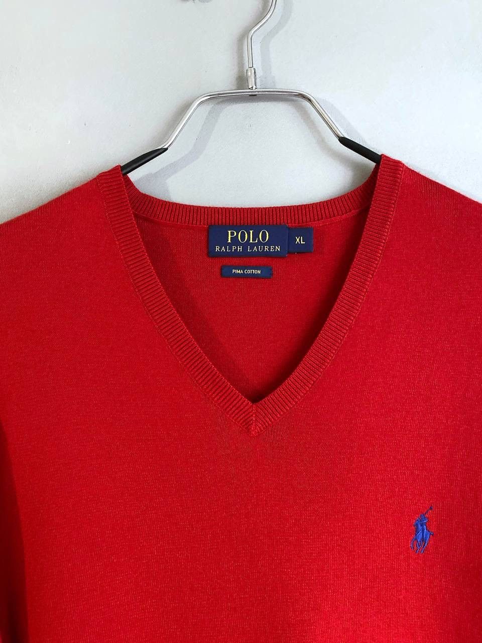 Polo Ralph Lauren Polo Ralph Lauren Men's V-Neck Red Knit Jumper Sweater, XL Size US XL / EU 56 / 4 - 7 Thumbnail