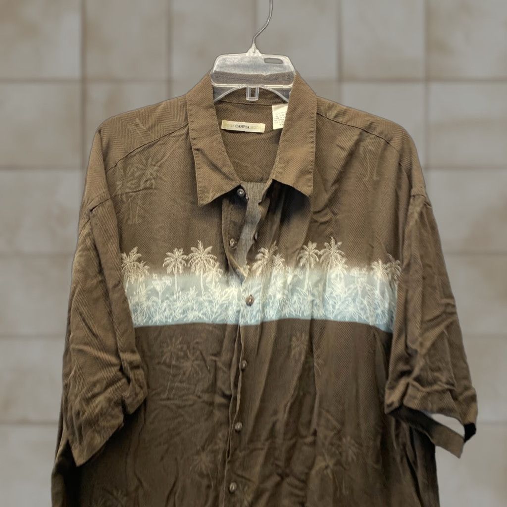 Vintage VINTAGE Campia Moda Shirt Adult 2XL Brown Floral Rayon Viscose Casual Men Size US XXL / EU 58 / 5 - 1 Thumbnail