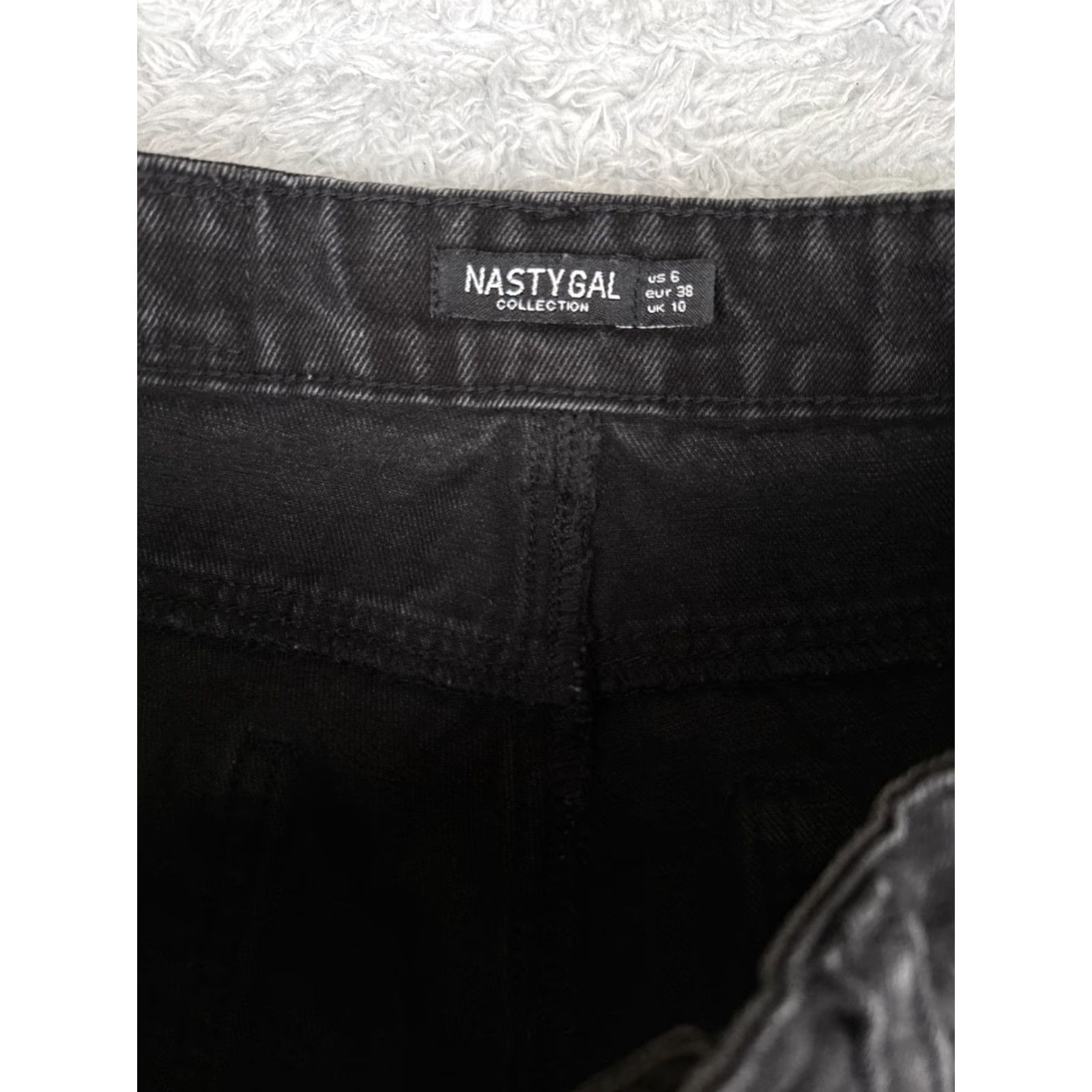 Nasty Gal Nasty Gal Jeans Women 6 Black Denim Wide-Leg High Rise Cotton Raw Hem 28x31 Womens Size 28" / US 6 / IT 42 - 6 Thumbnail