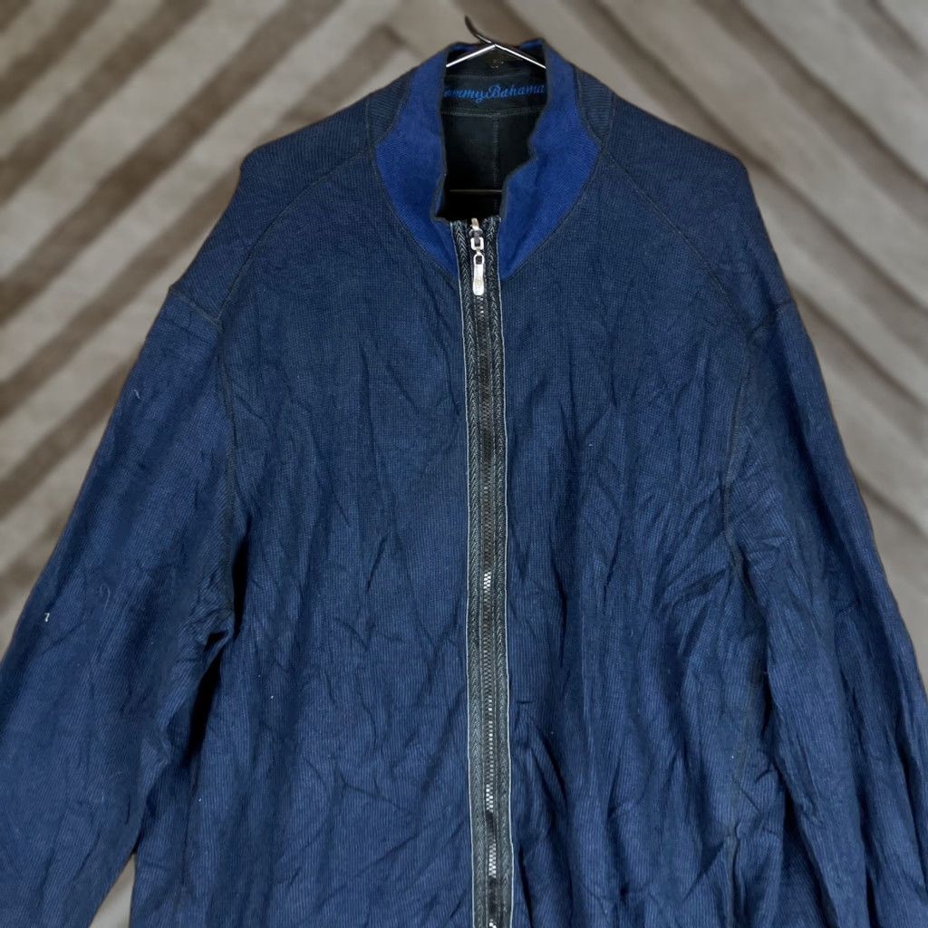 Tommy Bahama VINTAGE Tommy Bahama Mens Jacket Blue Full Zip Knit Long Sleeve Pima Cotton Blend XXL Size US XXL / EU 58 / 5 - 1 Thumbnail