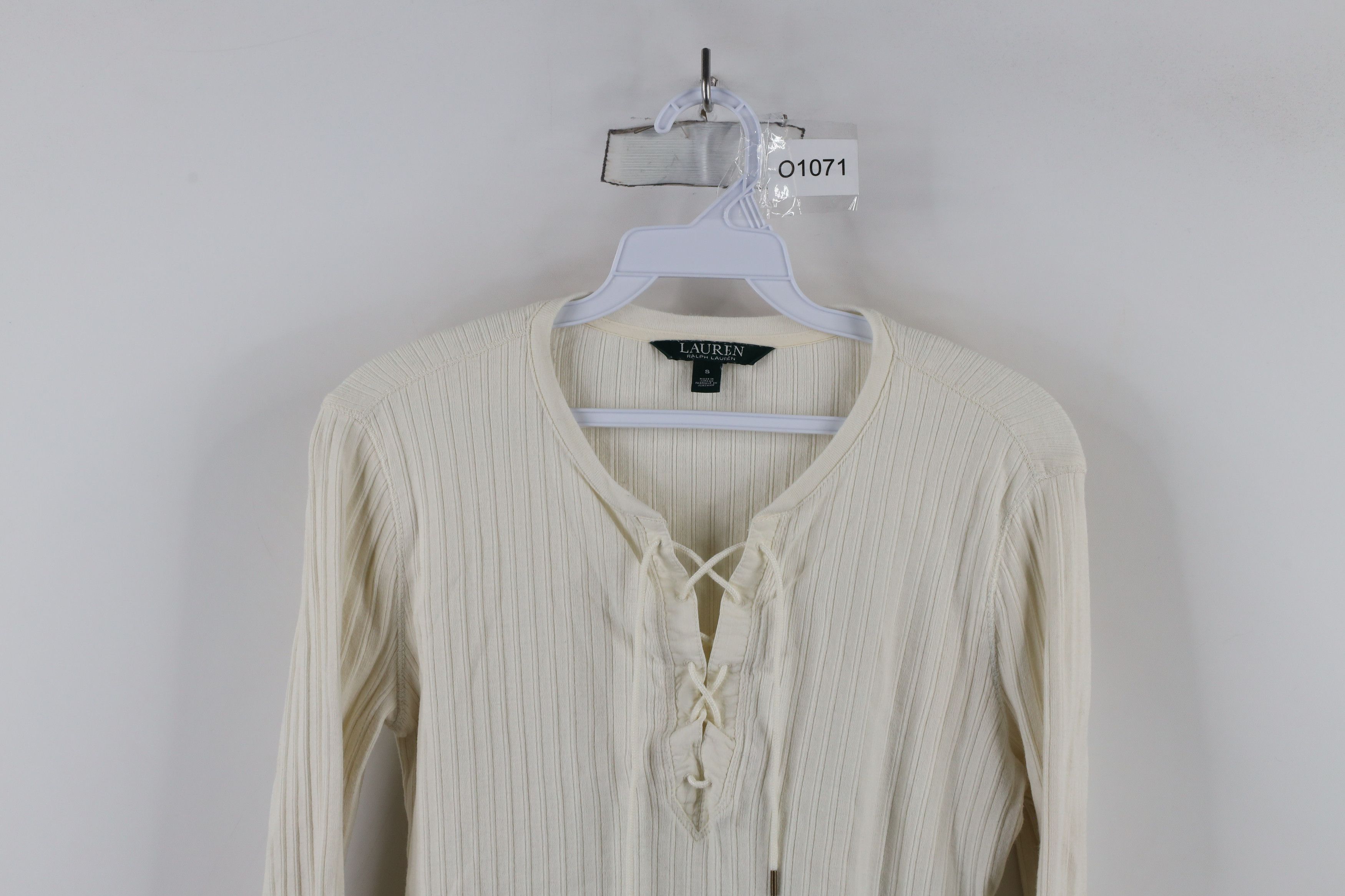 Ralph Lauren × Vintage Vintage 90s Y2K Ralph Lauren Ribbed Knit Fairy T-Shirt Cream Size S / US 4 / IT 40 - 2 Thumbnail