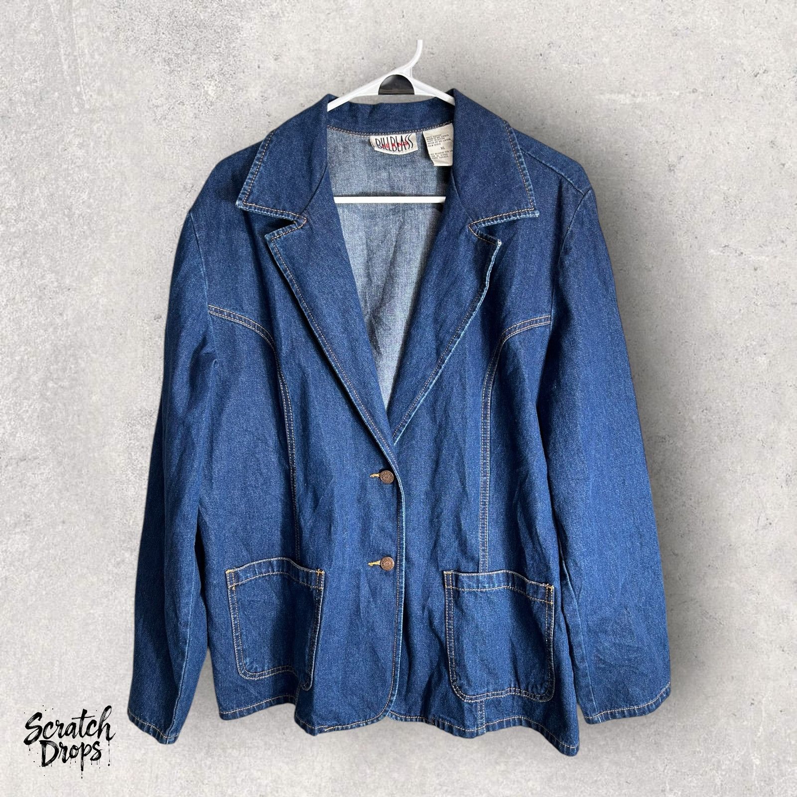 Other Vtg Bill Blass Jeanswear Jacket Blazer Women XL Denim Blue Size XL / US 12-14 / IT 48-50 - 1 Thumbnail