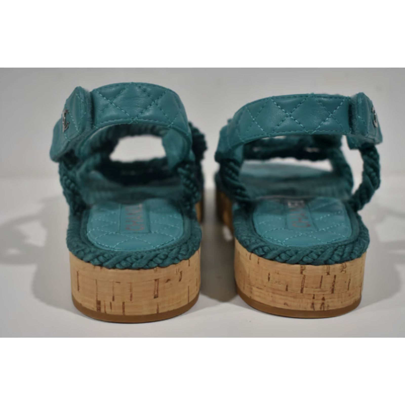 Chanel Chanel 21S Dad Green Blue Cord Rope CC Quilted Mule Size US 10 / IT 40 - 4 Thumbnail