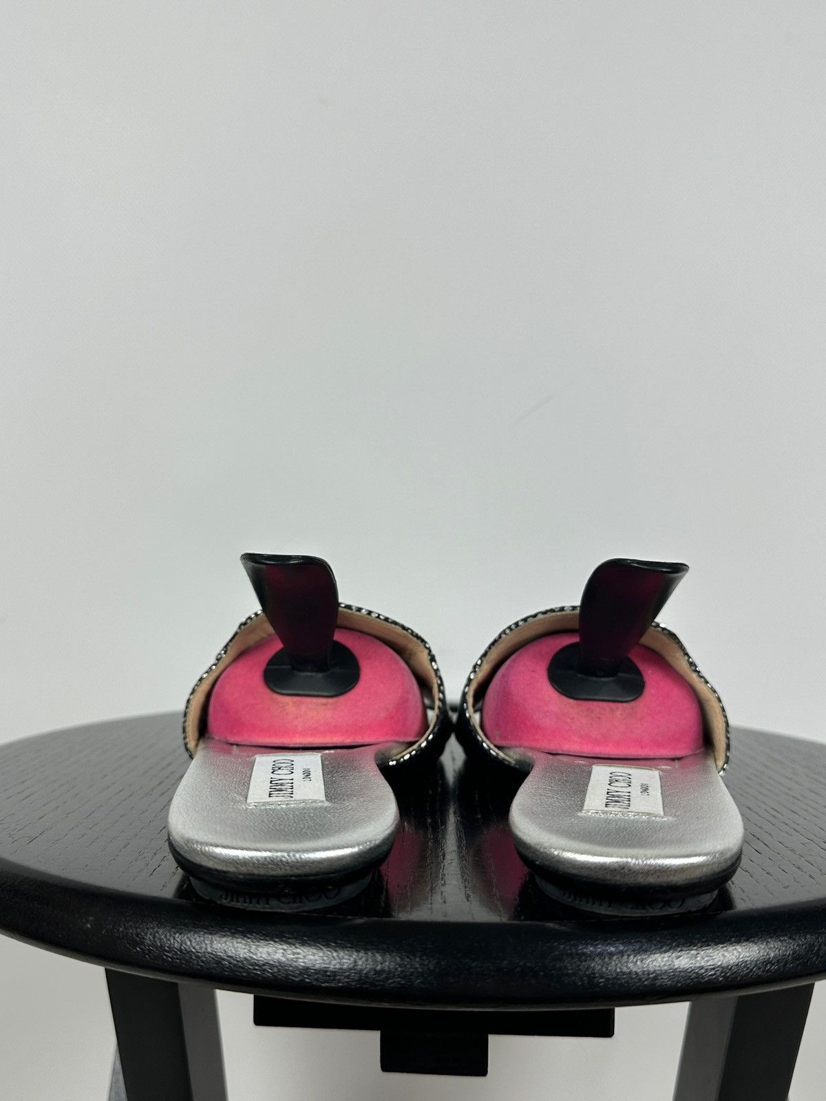 Jimmy Choo Jimmy Choo Metallic Black Snake Leather Slides Sandals Size US 6 / IT 36 - 9 Thumbnail
