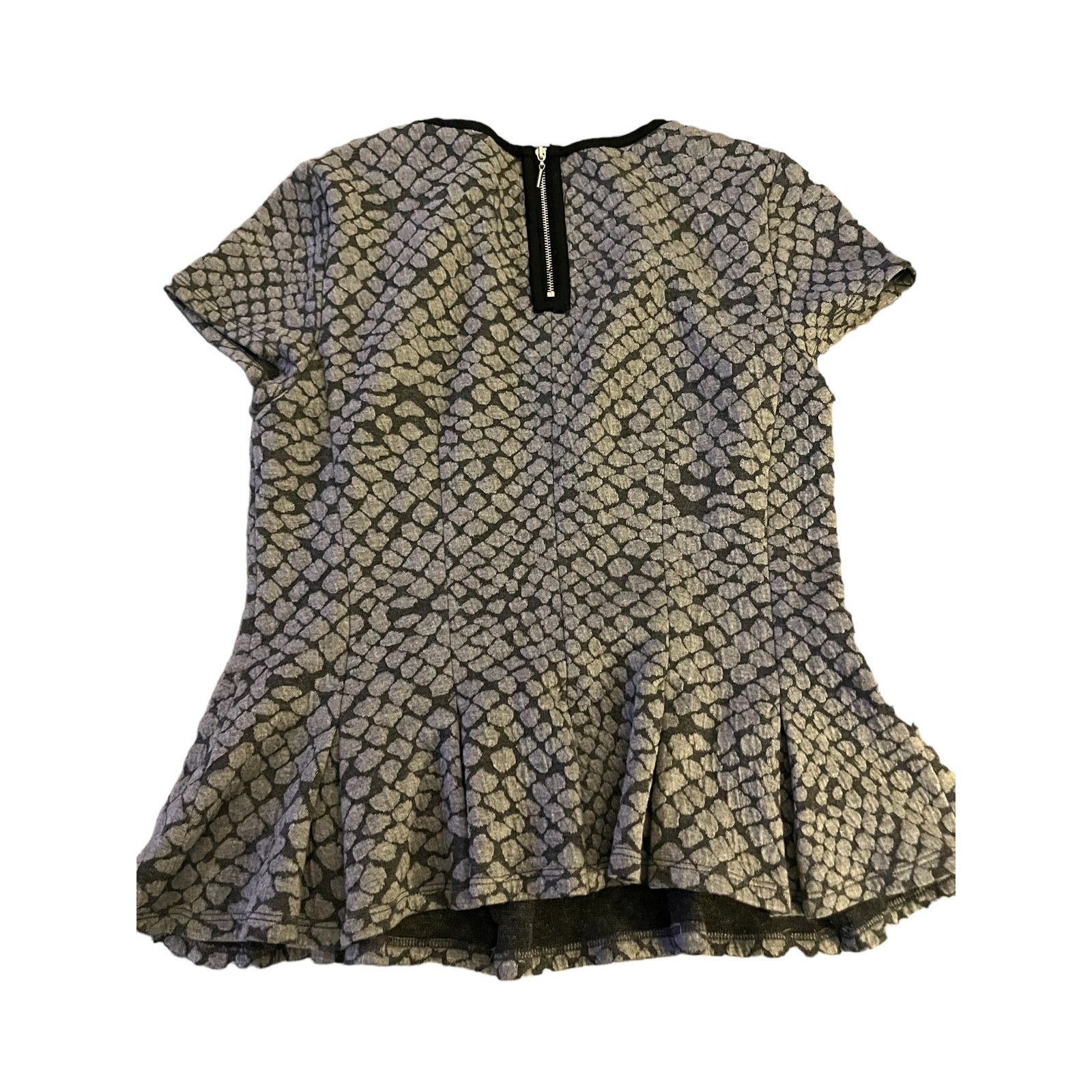 Rebecca Taylor Rebecca Taylor Size 10 Peplum Knit Top with Faux Leather Size L / US 10 / IT 46 - 7 Thumbnail