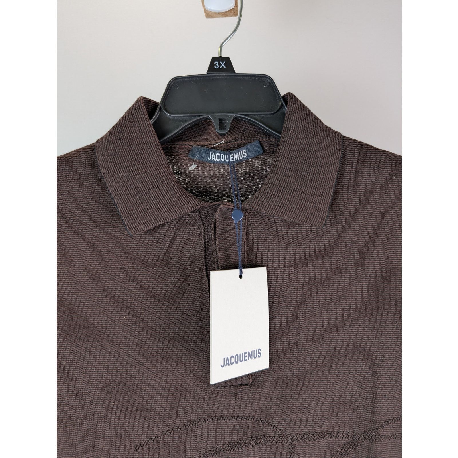 Jacquemus o1rshd1 LE Polo Shirt in Dark Brown Size US M / EU 48-50 / 2 - 7 Thumbnail