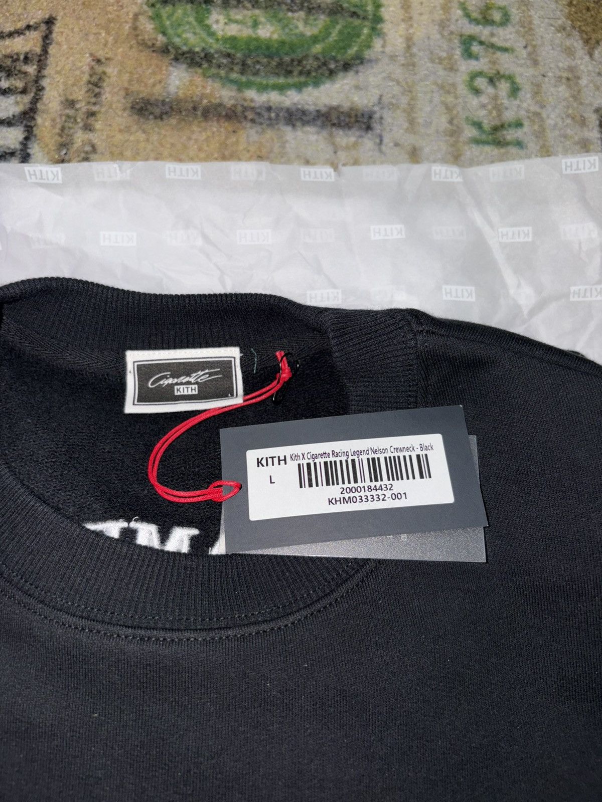 Kith × Ronnie Fieg Kith x Cigarette Racing Legend Nelson Crewneck Black Size US L / EU 52-54 / 3 - 3 Thumbnail