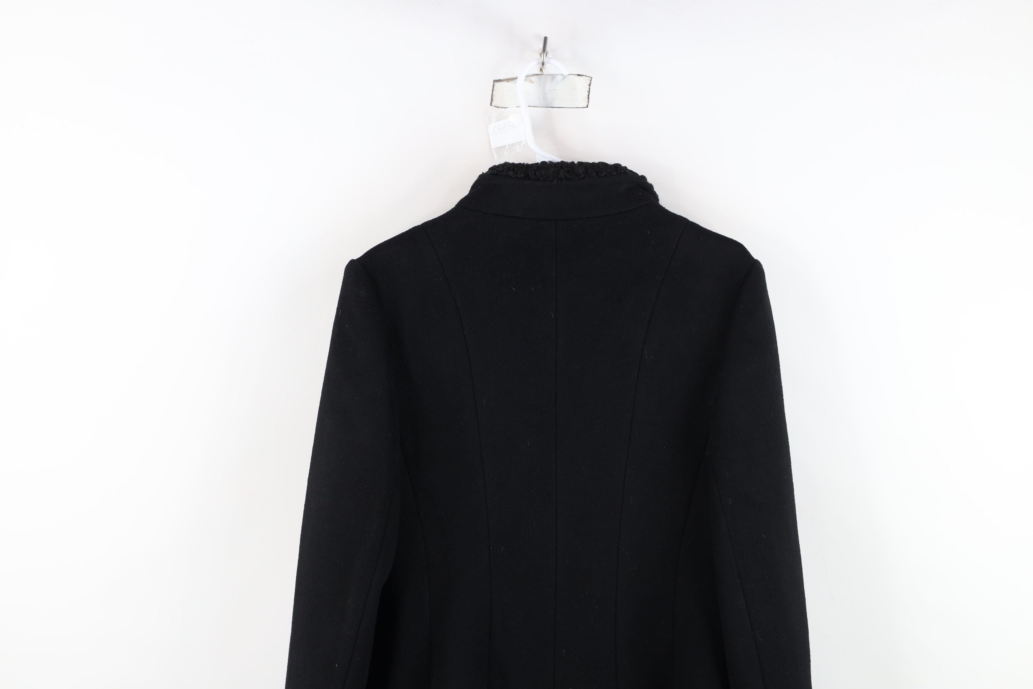 Vintage Vintage 80s 90s Mod Velvet Wool Overcoat Jacket Black USA Size L / US 10 / IT 46 - 13 Thumbnail