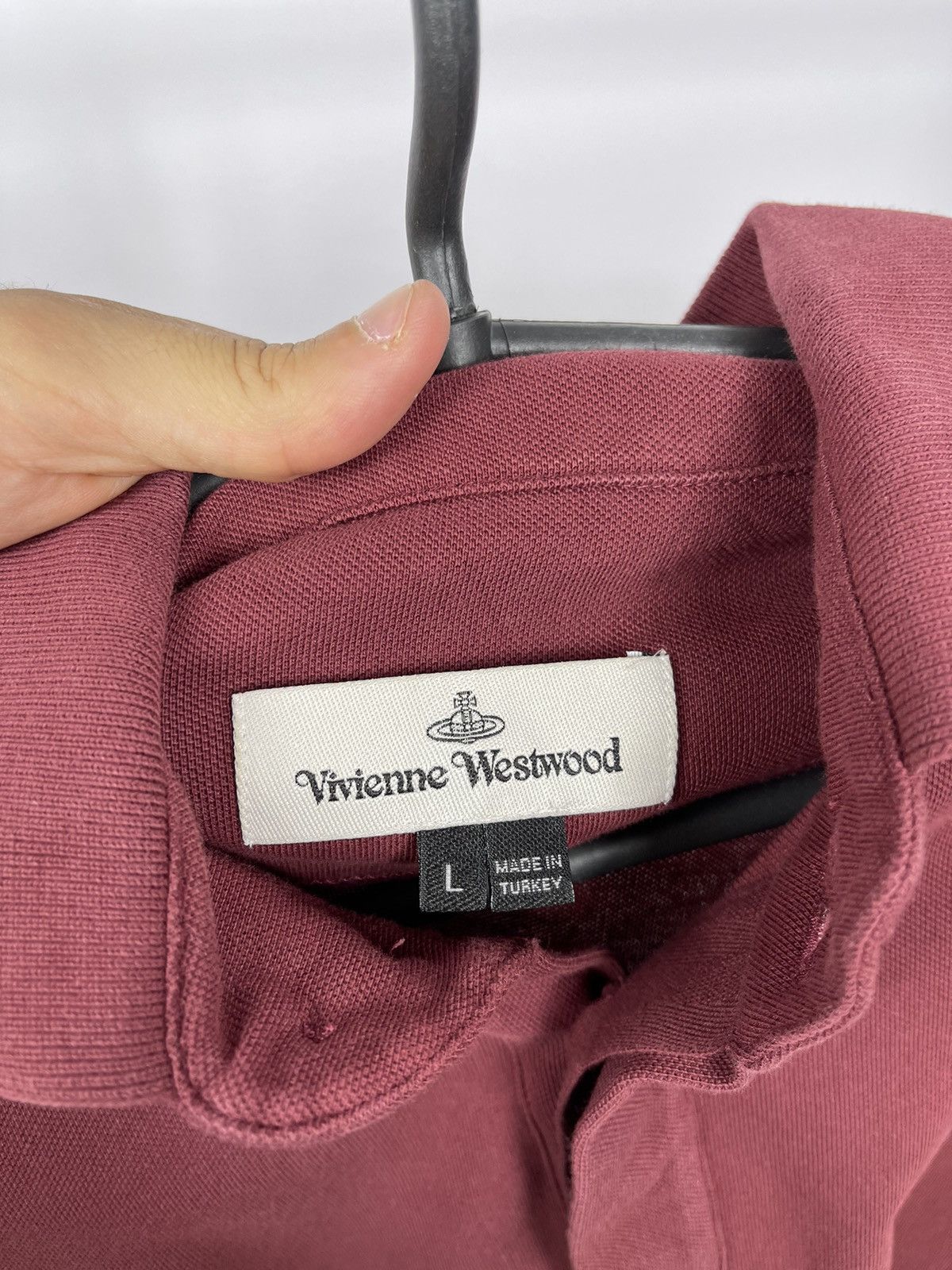 Vivienne Westwood Vivienne Westwood Mens Big Logo Polo Shirt Size L Burgundy Size US L / EU 52-54 / 3 - 4 Thumbnail