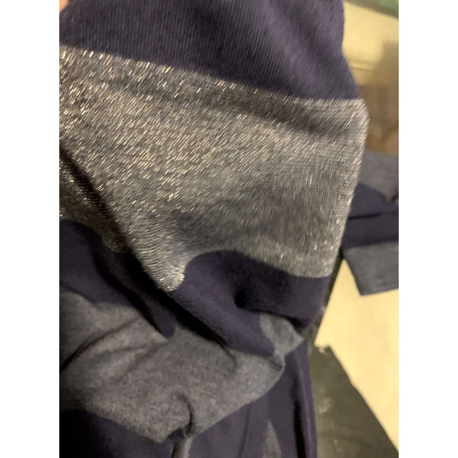 Tommy Hilfiger Tommy Hilfiger Women’s Boat Neck Glitter Thread Top 3/4 Sleeve Navy M Adults Womens Size M / US 6-8 / IT 42-44 - 8 Thumbnail
