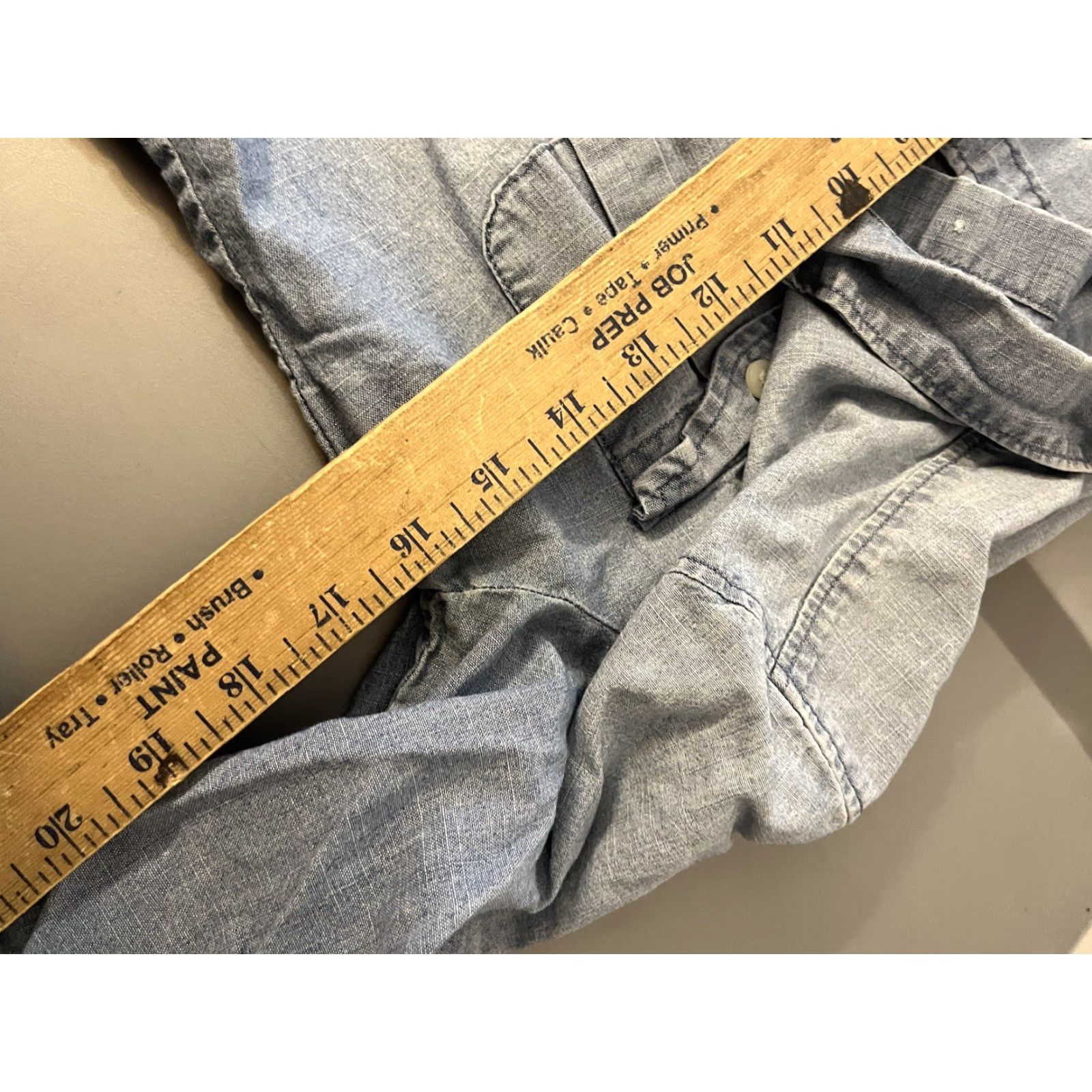J.Crew VINTAGE J.CREW Shirt Women's XS Chambray Button-Up Roll Tab Sleeve Pockets Denim 91506 Size XS / US 0-2 / IT 36-38 - 6 Thumbnail