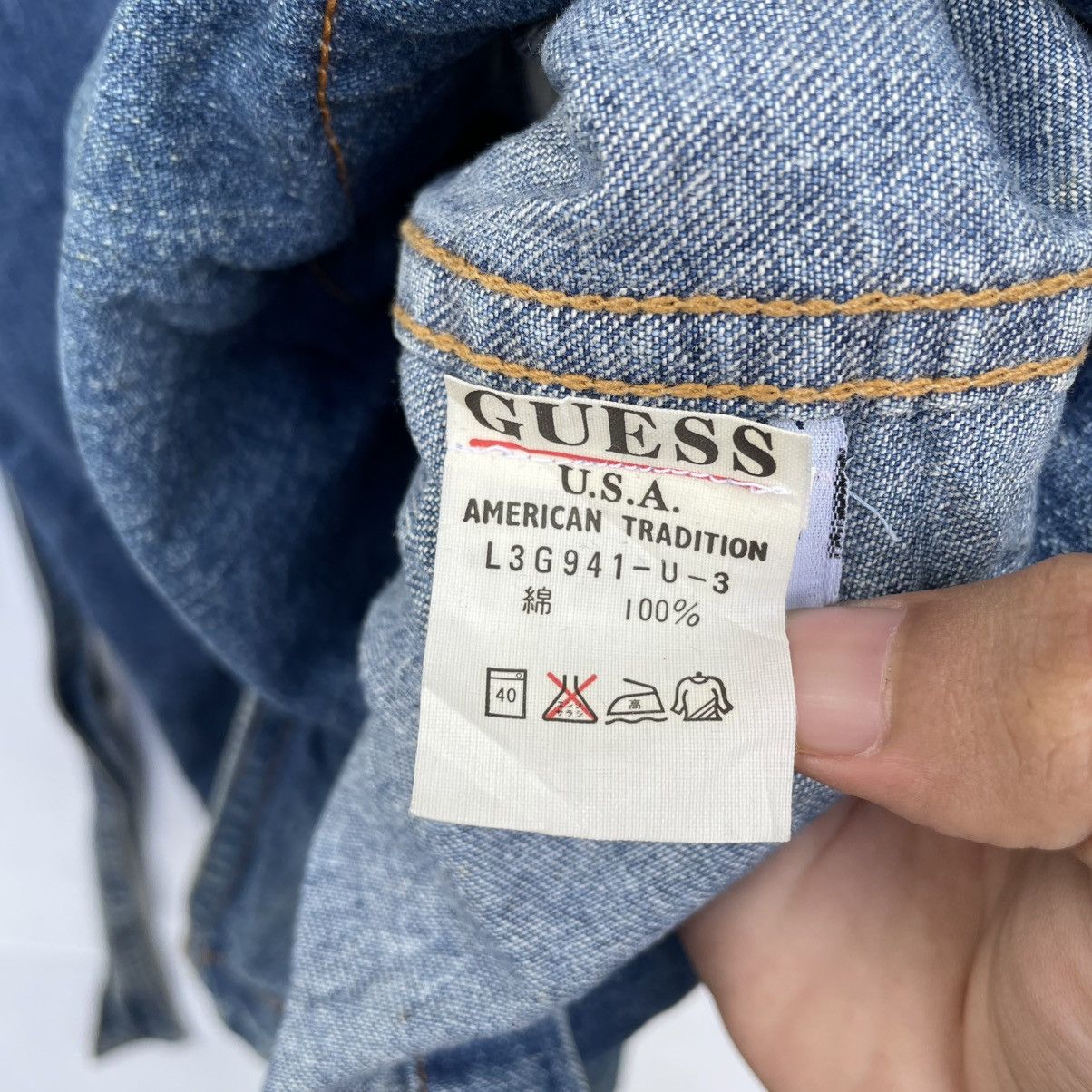 Guess 💥Vintage Guess Jeans Belted Denim Jacket Made In Usa Size M / US 6-8 / IT 42-44 - 7 Thumbnail
