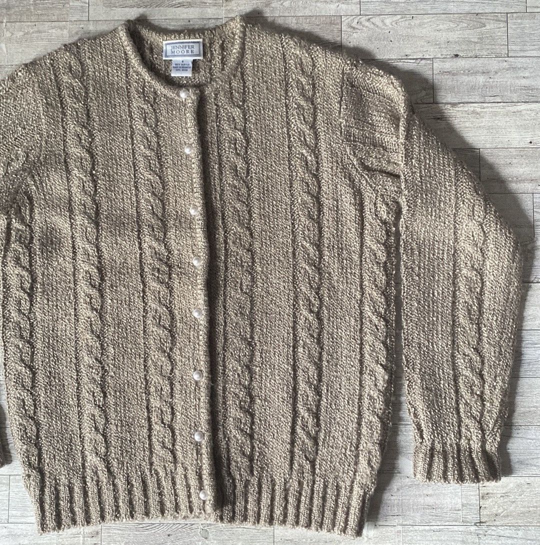 Vintage Jennifer Moore, Vintage, Champagne, Cable Knit Sweater Size S / US 4 / IT 40 - 4 Thumbnail