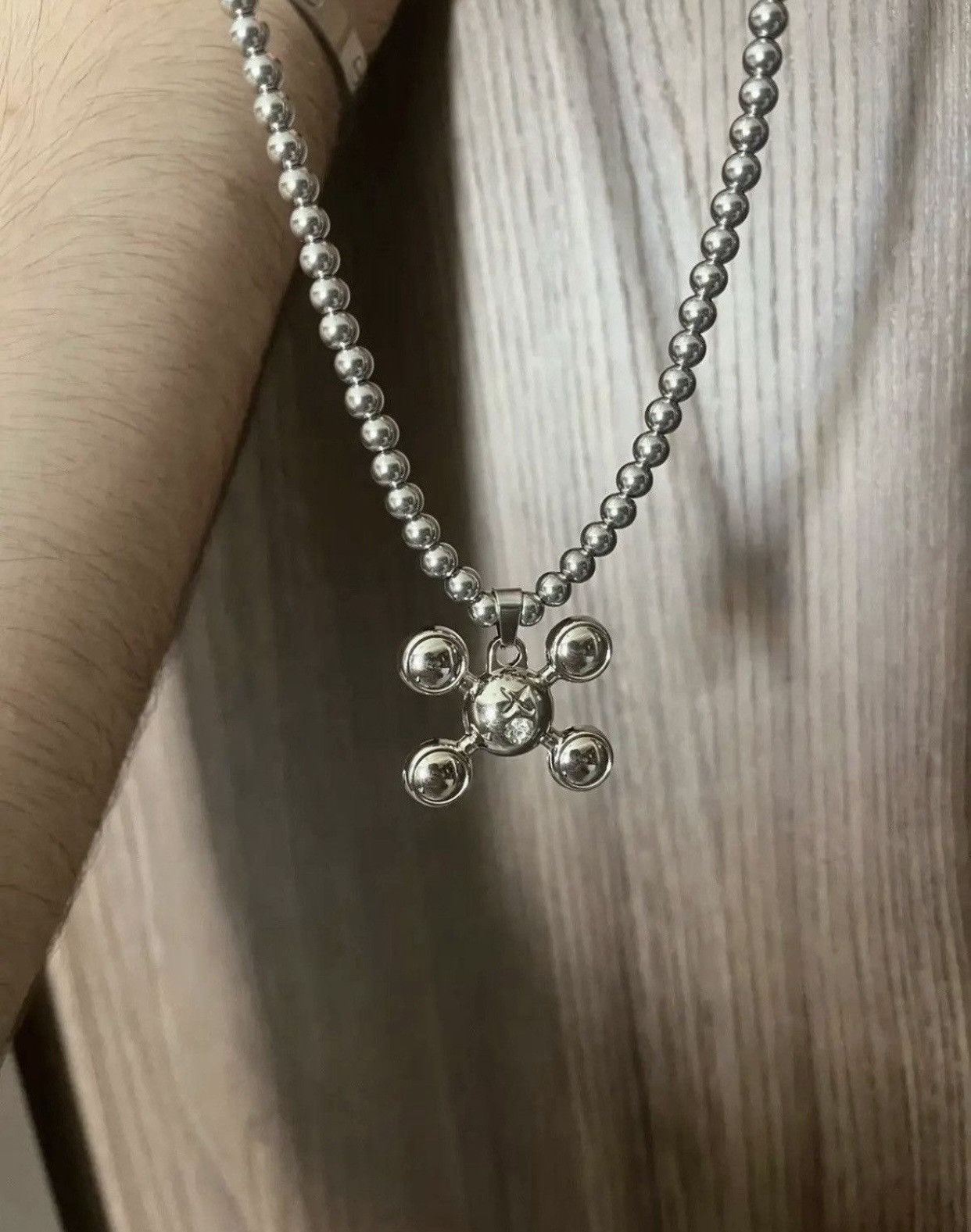 Jewelry Round Bead Chain Quadangle Ball Pendant Size ONE SIZE - 7 Thumbnail