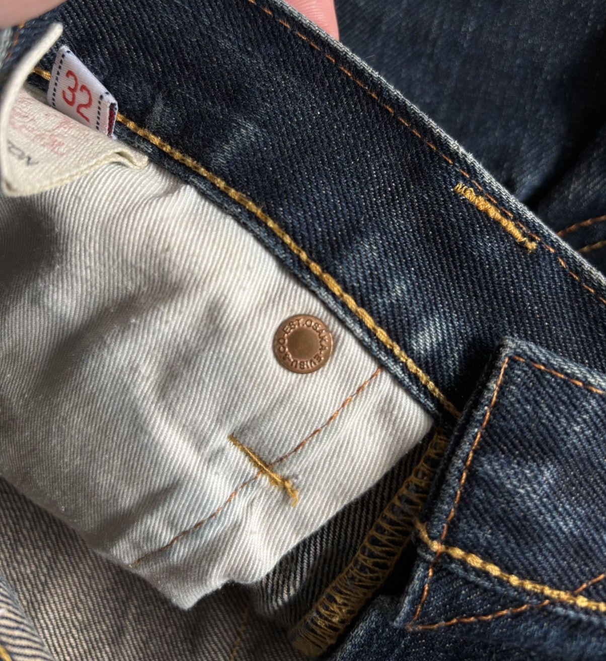 Evisu × Japanese Brand × Vintage Vintage Custom Made Evisu Distressed Jeans Selvage Size US 30 / EU 46 - 8 Thumbnail