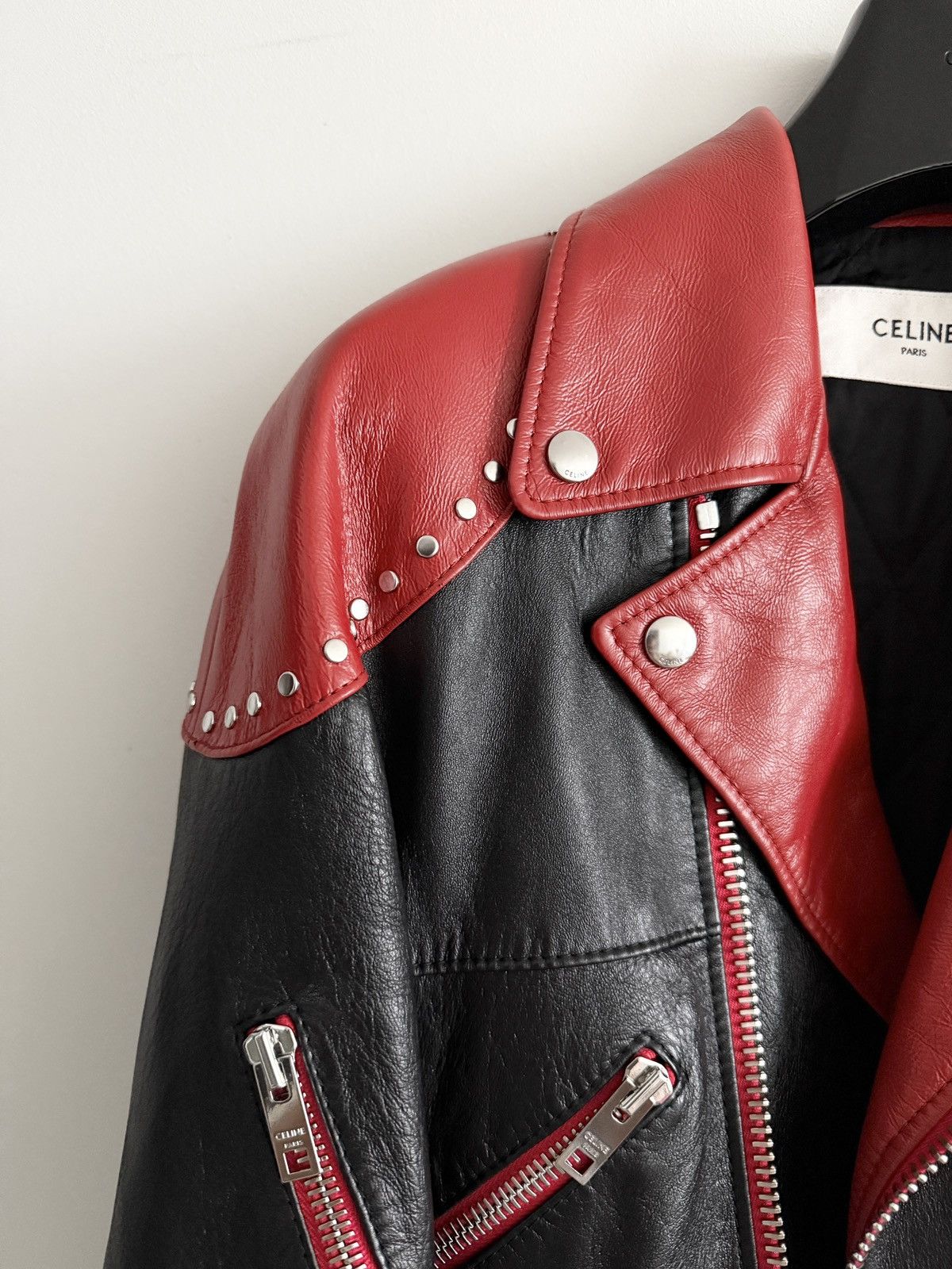 Celine HOLY GRAIL! Celine Runway Studded Leather Biker Jacket Size US M / EU 48-50 / 2 - 3 Thumbnail