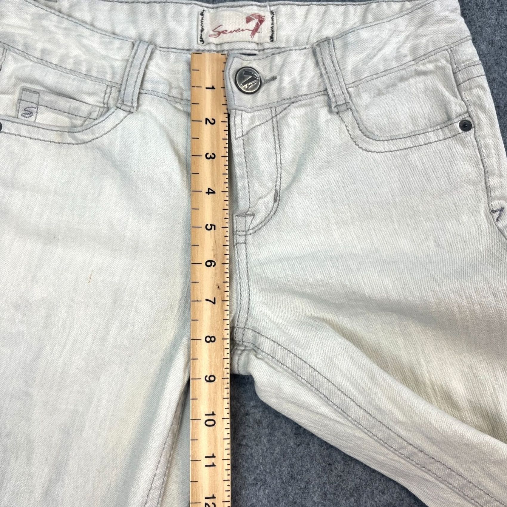 Vintage 7Seven Womens Jeans Bootcut 27 29 UK 8 Stone Grey Low Rise Y2K Jeans Crew Neck? Size 30" / US 8 / IT 44 - 6 Thumbnail