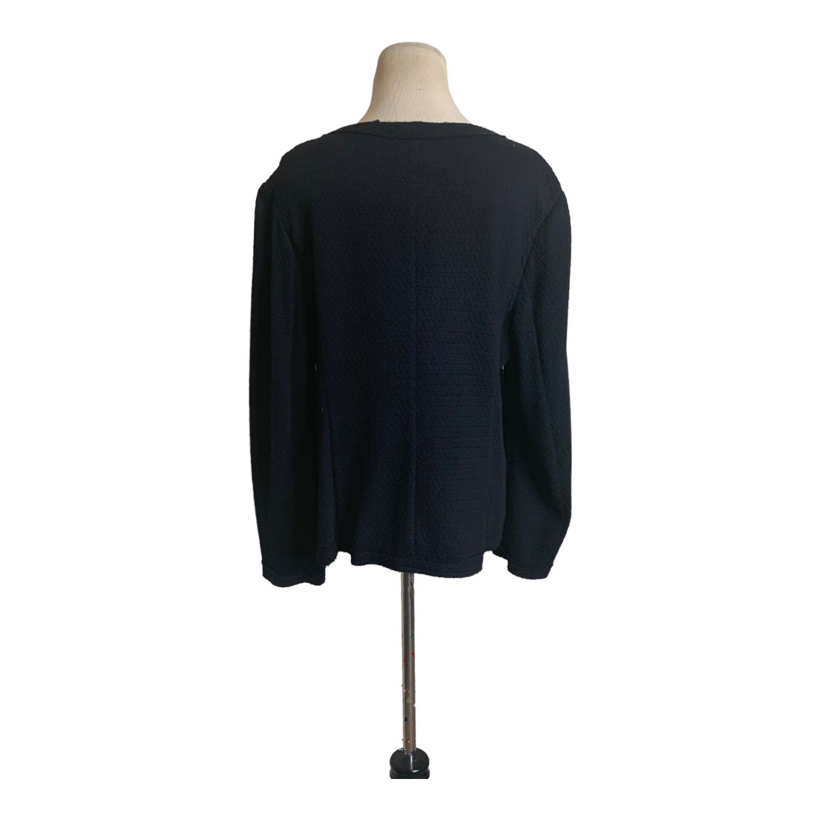 Alfani Alfani black long sleeves zippered knit jacket size 1X Size XL / US 12-14 / IT 48-50 - 2 Thumbnail