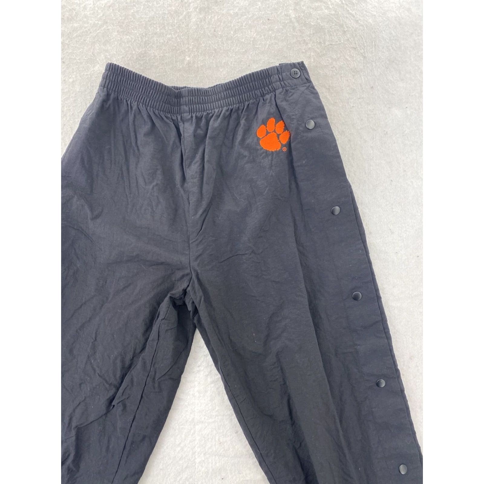 Starter VINTAGE STARTER Clemson Tigers Track Pants Mens L Athletic Drawstring Pockets Black Nylon Polyester Jogging Size US 33 - 5 Thumbnail