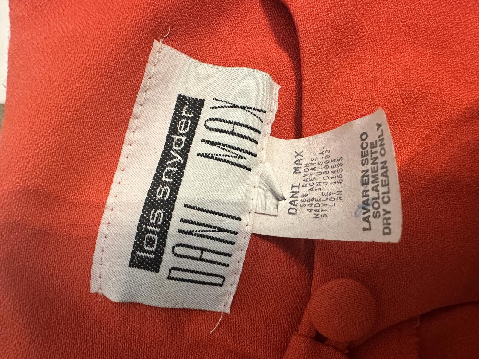 Designer VINTAGE Dani Max Orange Button-Up Maxi Dress Size M / US 6-8 / IT 42-44 - 4 Thumbnail