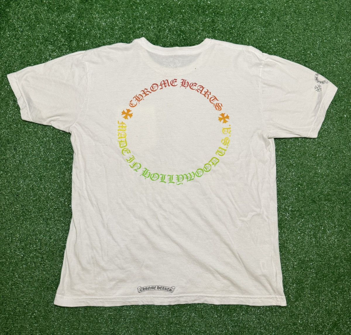 image of Chrome Hearts Hollywood Gradient Tee in White, Men's (Size Large)