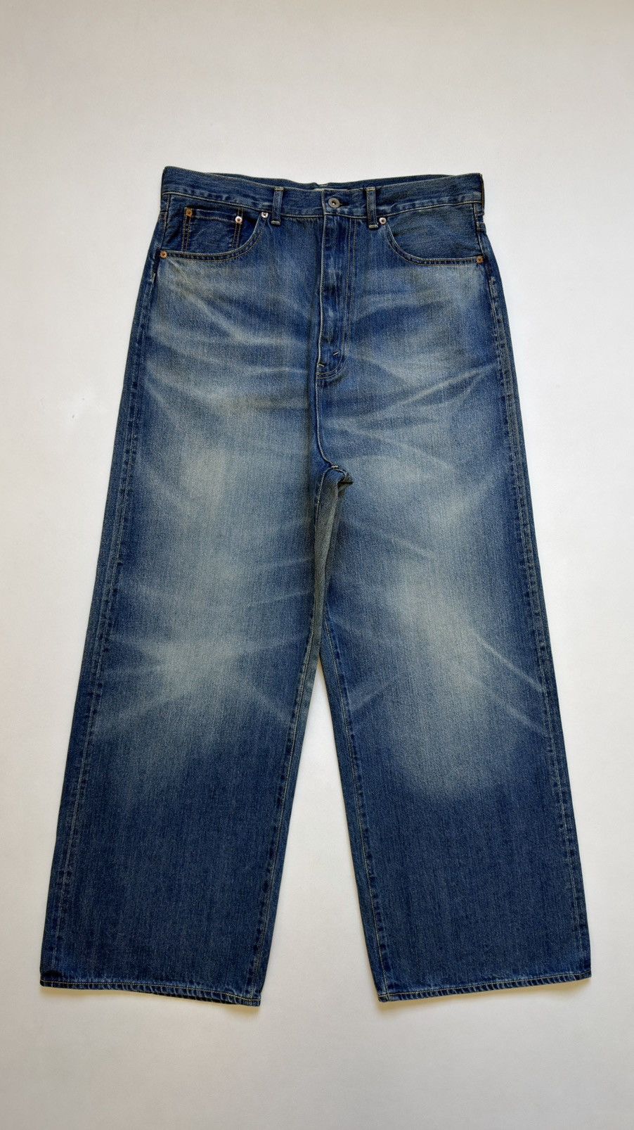 Comme des Garcons S/S 23 Wide Leg Washed Blue Denim Jeans Size US 34 / EU 50 - 2 Thumbnail