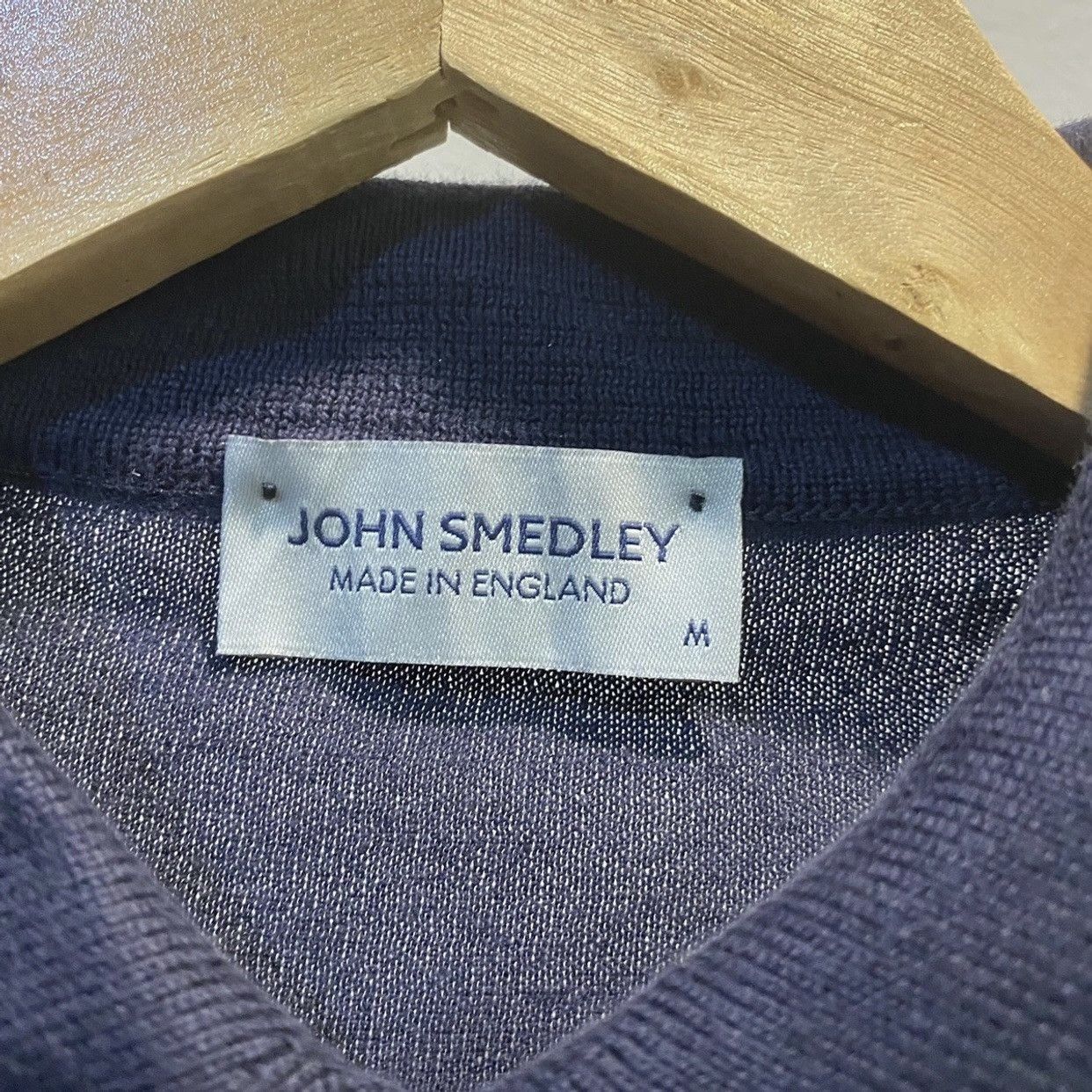 John Smedley John Smedley Wool Collared Sweater Size M Blue Men Polo Size US M / EU 48-50 / 2 - 7 Thumbnail