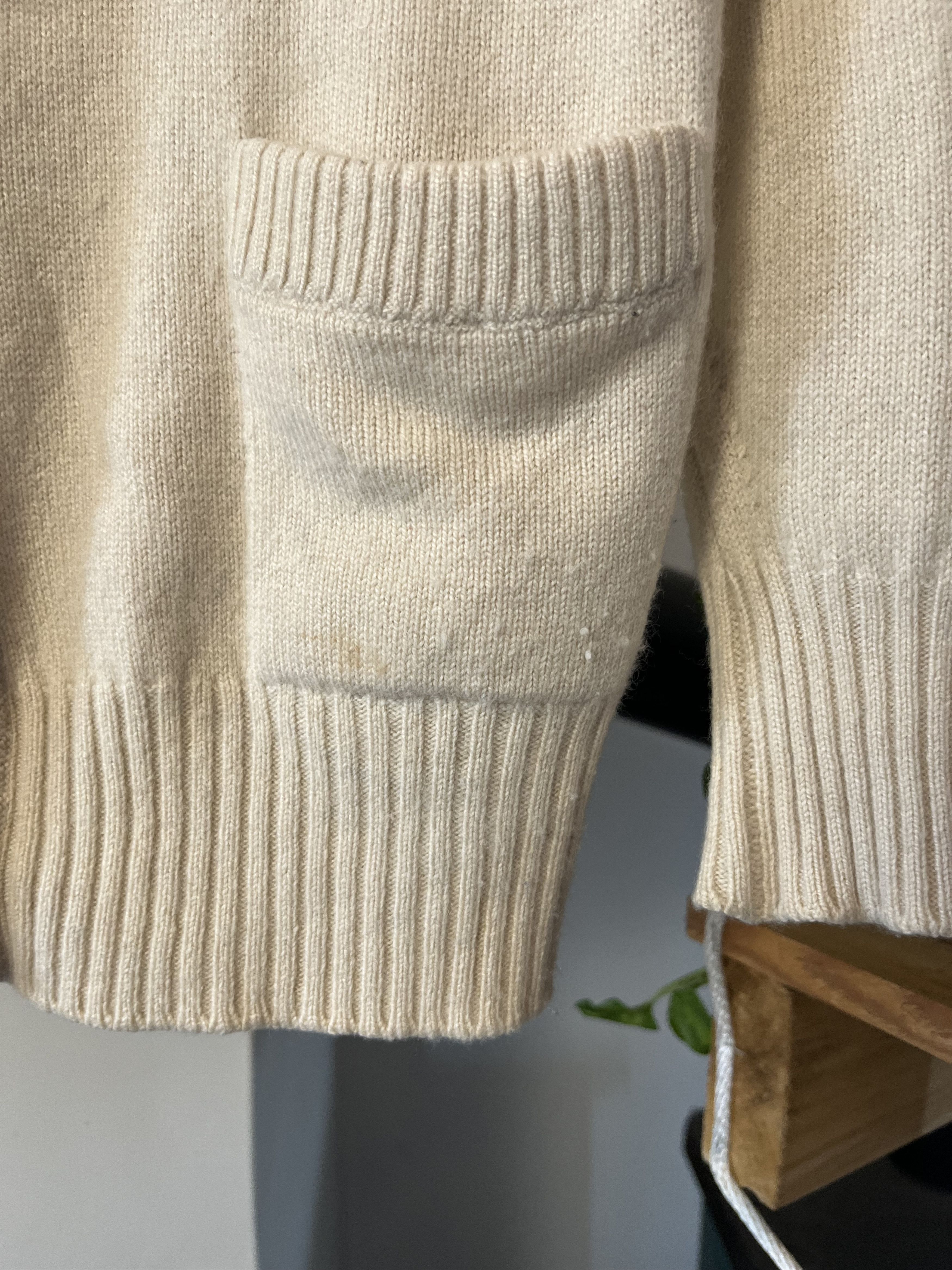Ballantyne × Vintage 70s Ballantyne Pure Cashmere Beige Cardigan Size M / US 6-8 / IT 42-44 - 5 Thumbnail