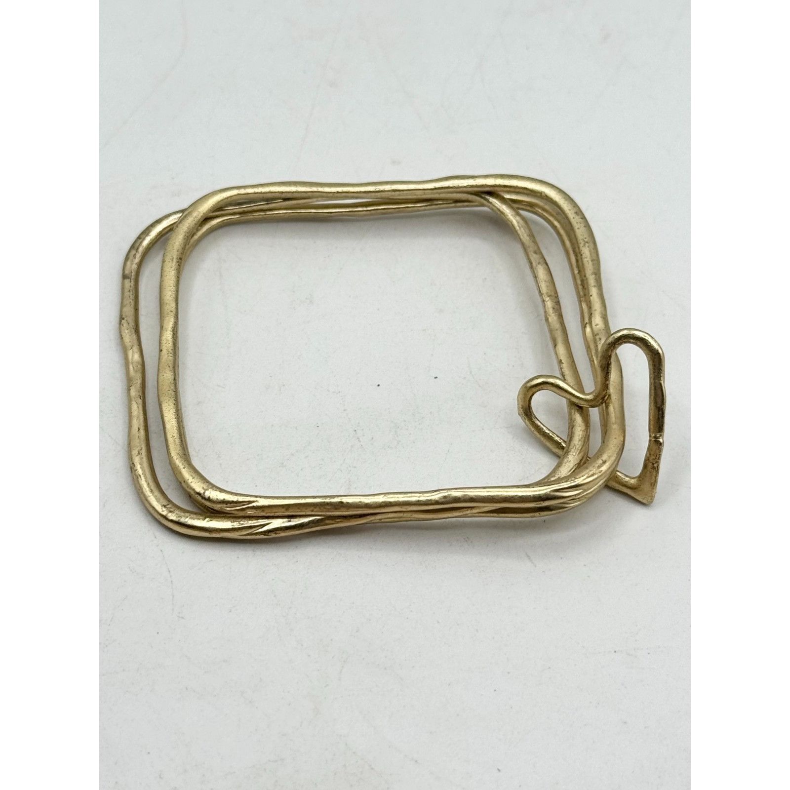 Other Gold square bangle heart bracelet set Size ONE SIZE - 2 Thumbnail