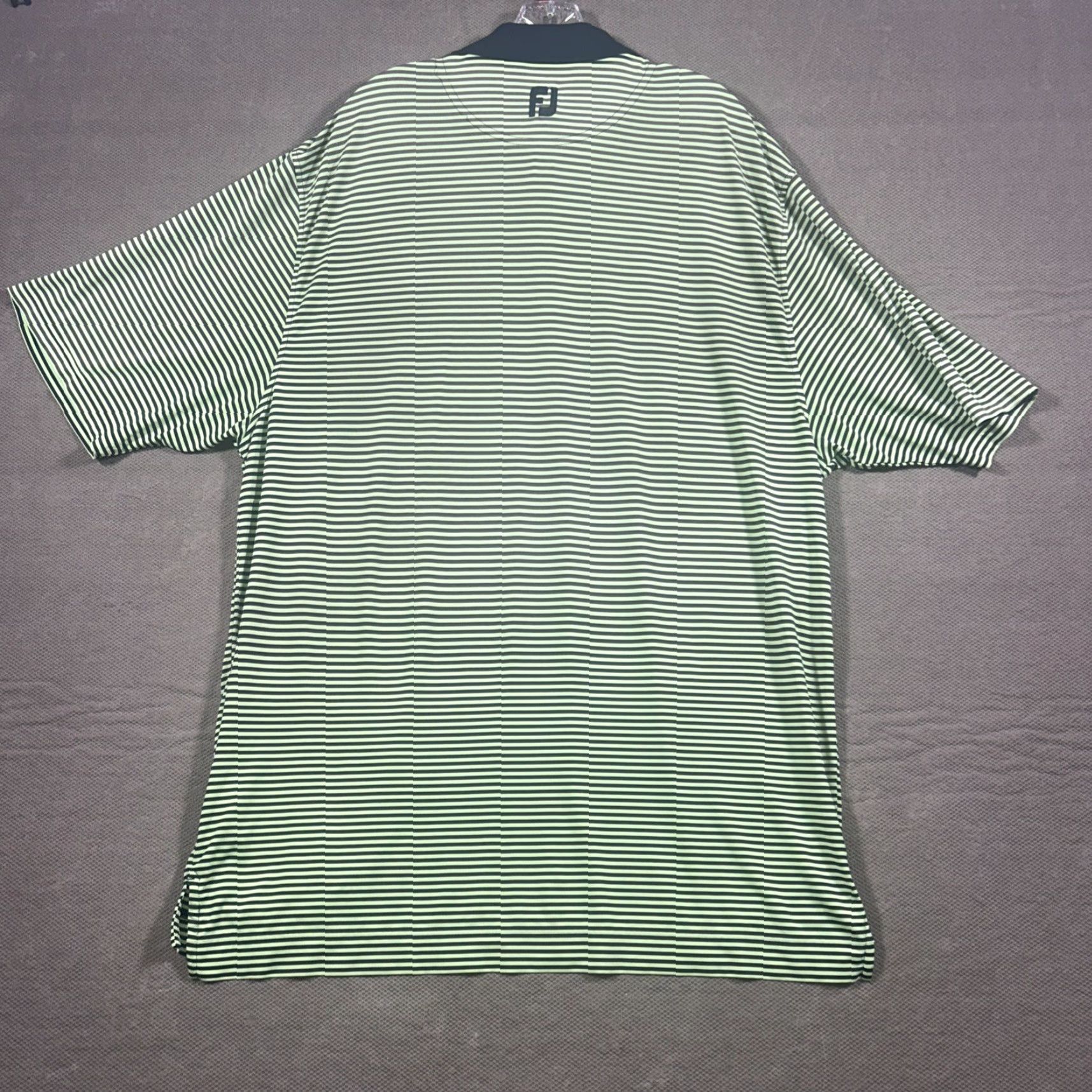 Footjoy FootJoy Polo Shirt Striped Golf Green Mens Large Shirt | FJ Performance Breathable Stretch All Seasons Short Sleeve Regular Size US L / EU 52-54 / 3 - 6 Thumbnail