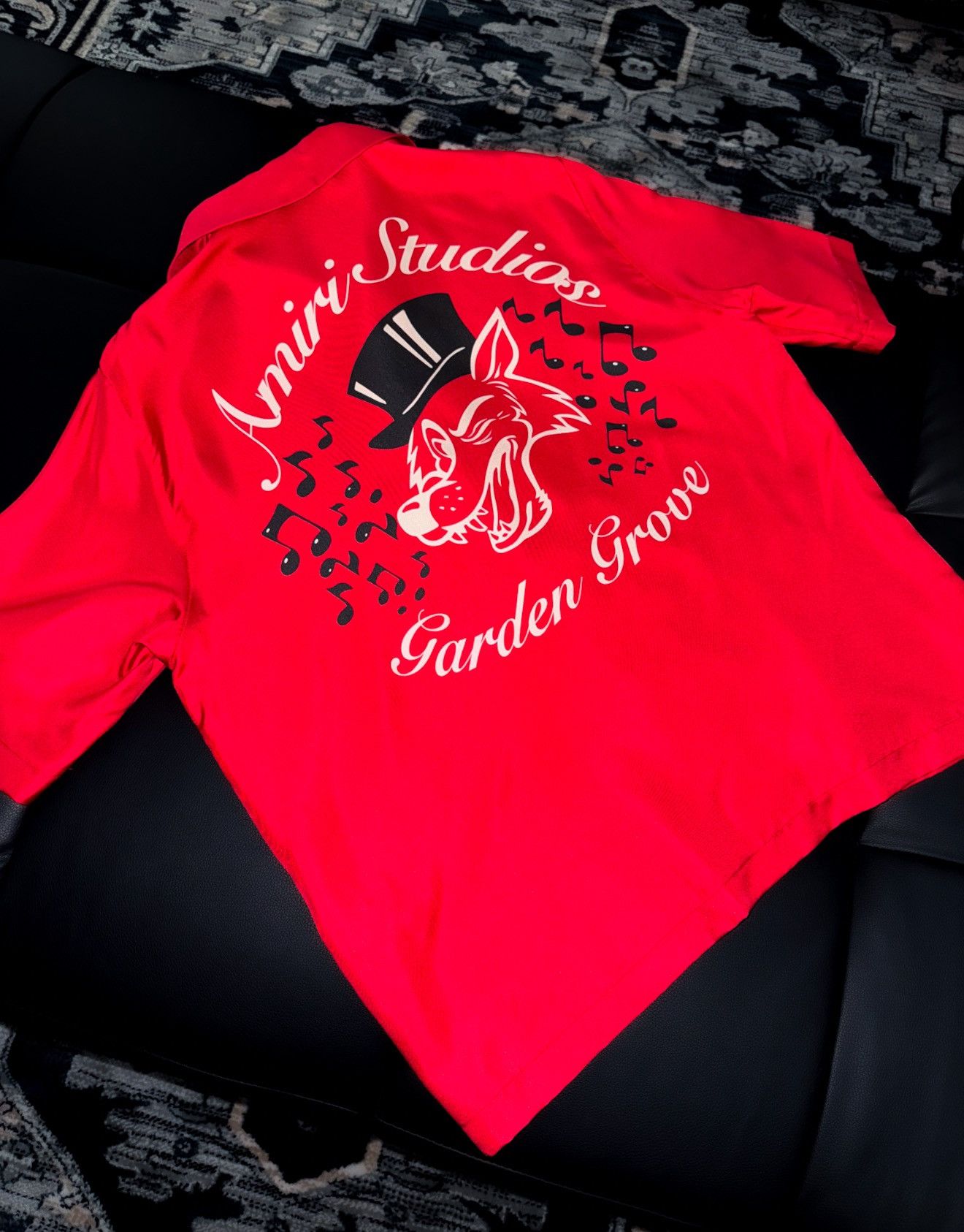 Amiri Amiri red silk logo shirt Size US M / EU 48-50 / 2 - 1 Thumbnail