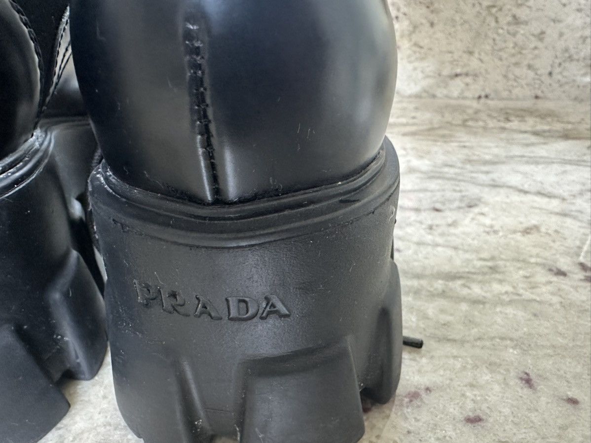 Prada Prada Black Men's Re-Nylon & Leather Zip Pocket Combat Boots Size US 8 / EU 41 - 6 Thumbnail